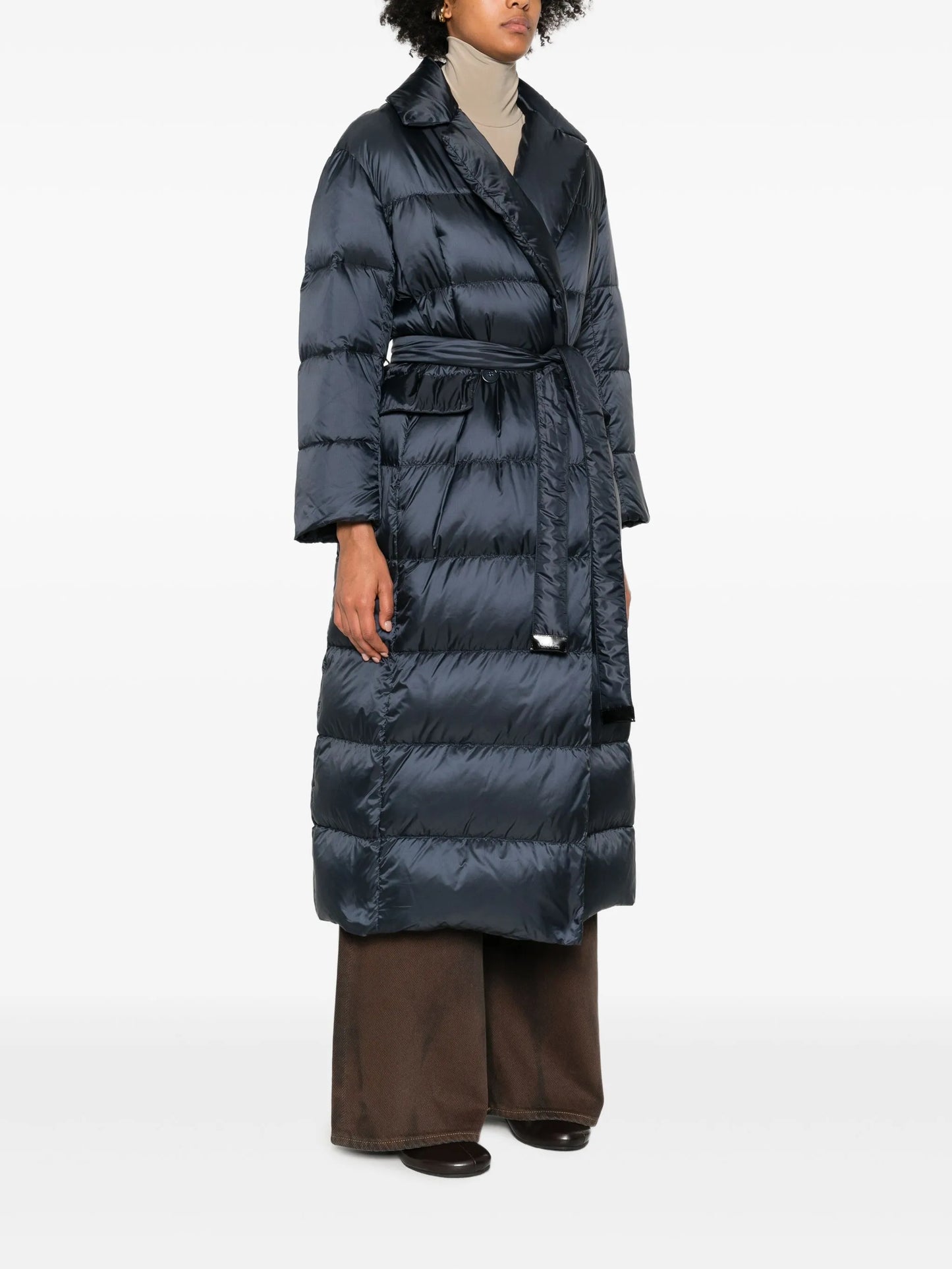 quilted belted coat