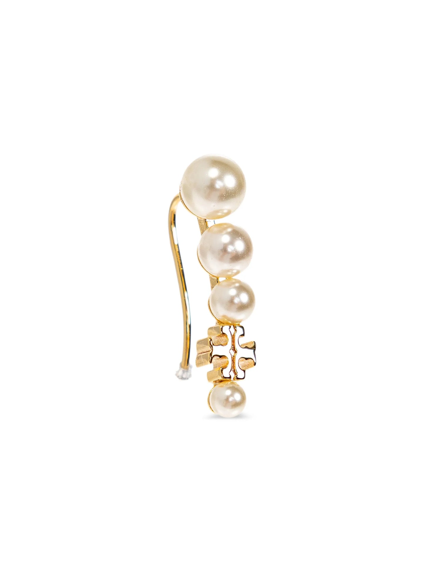 faux-pearl crawler earrings