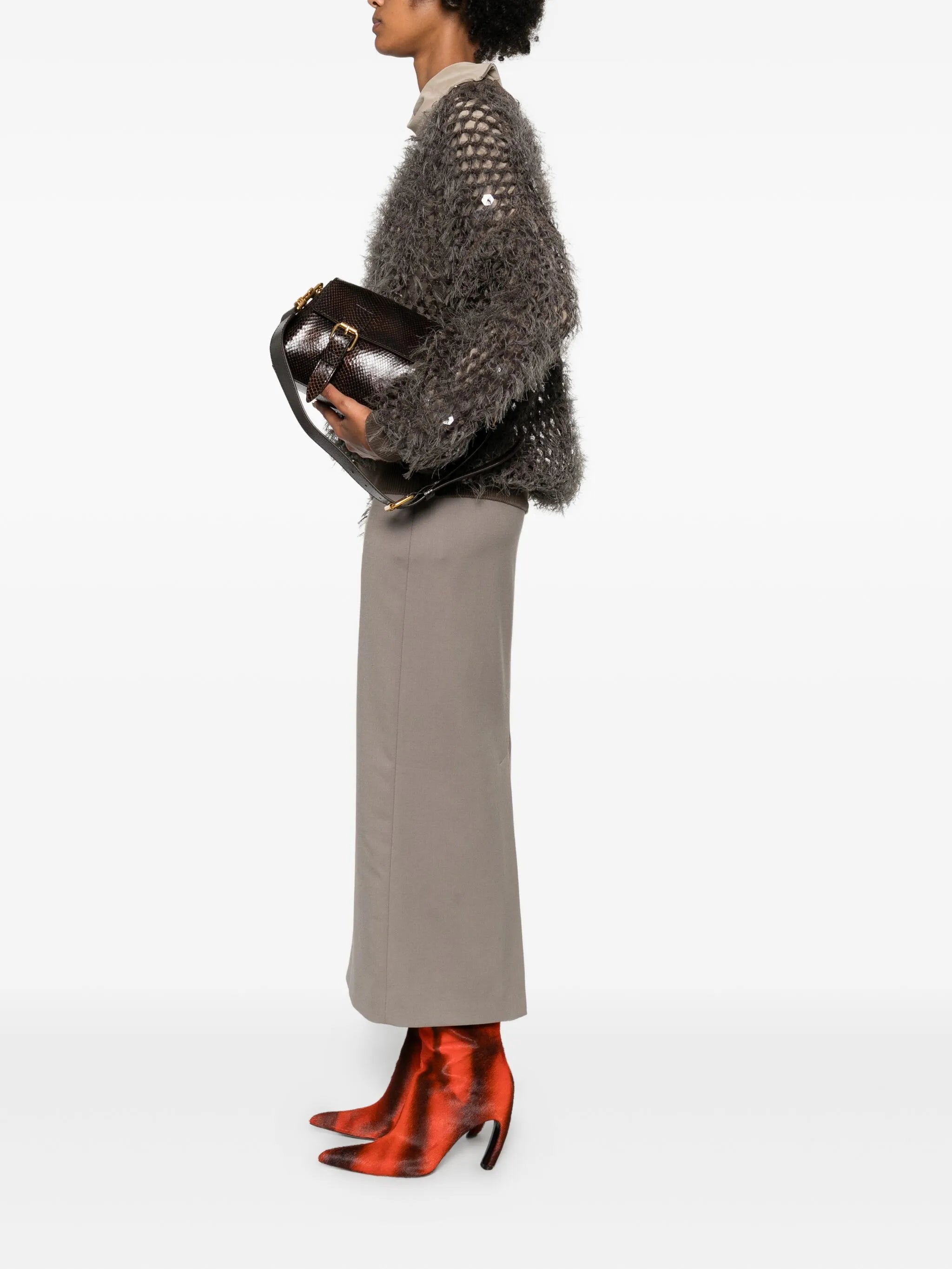 small snakeskin-effect satchel bag