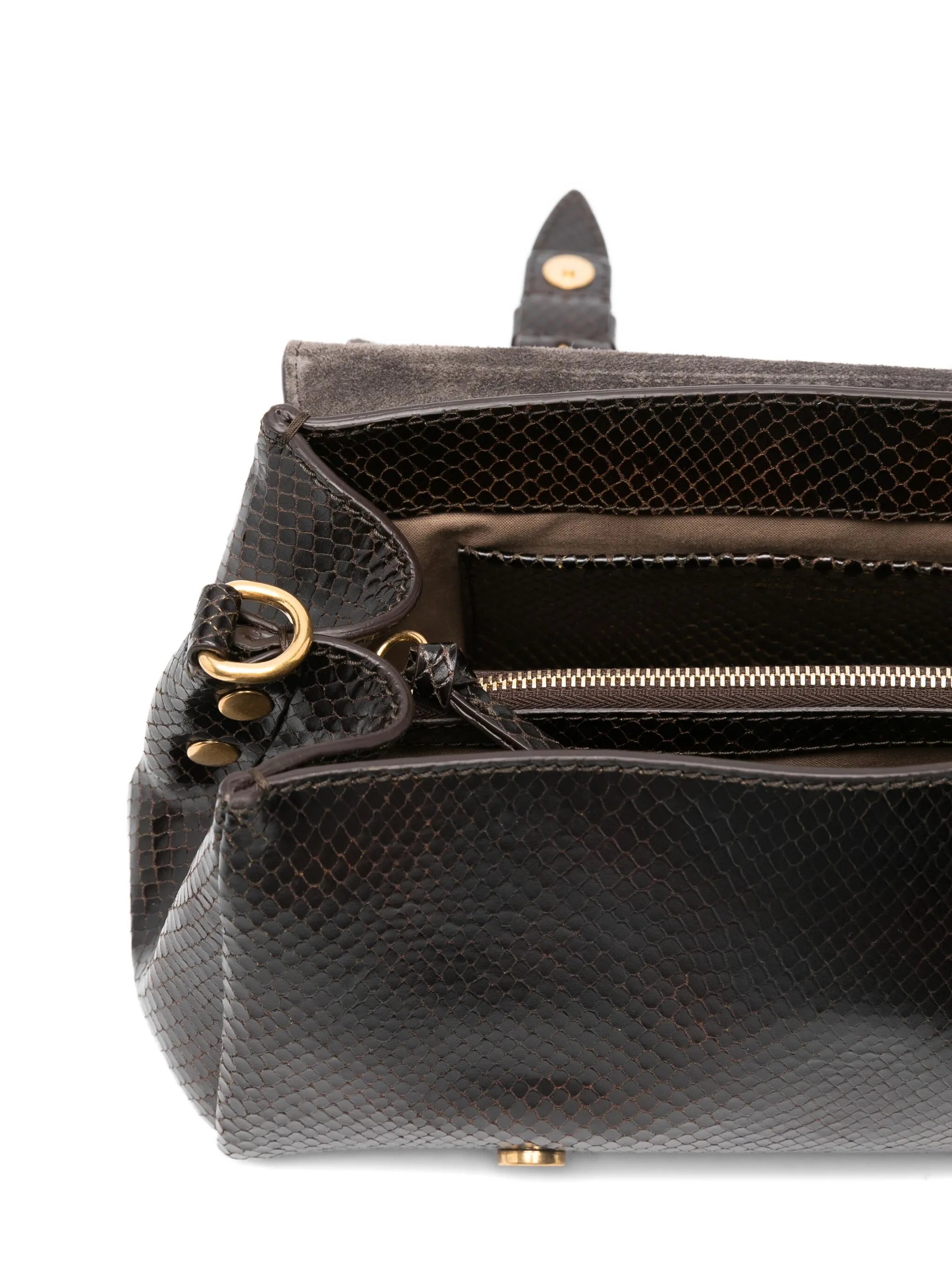 small snakeskin-effect satchel bag
