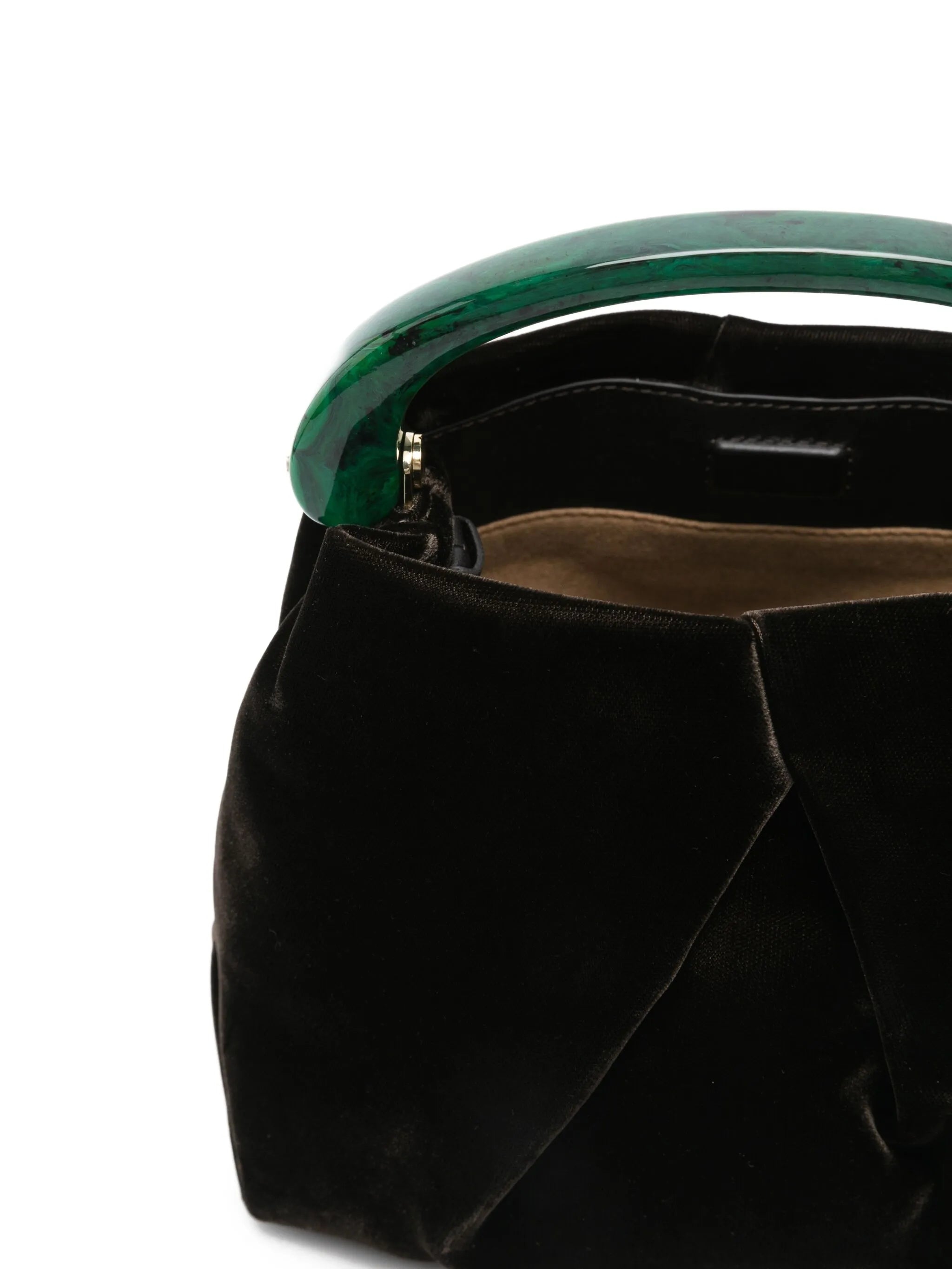 mini pleated velvet tote bag