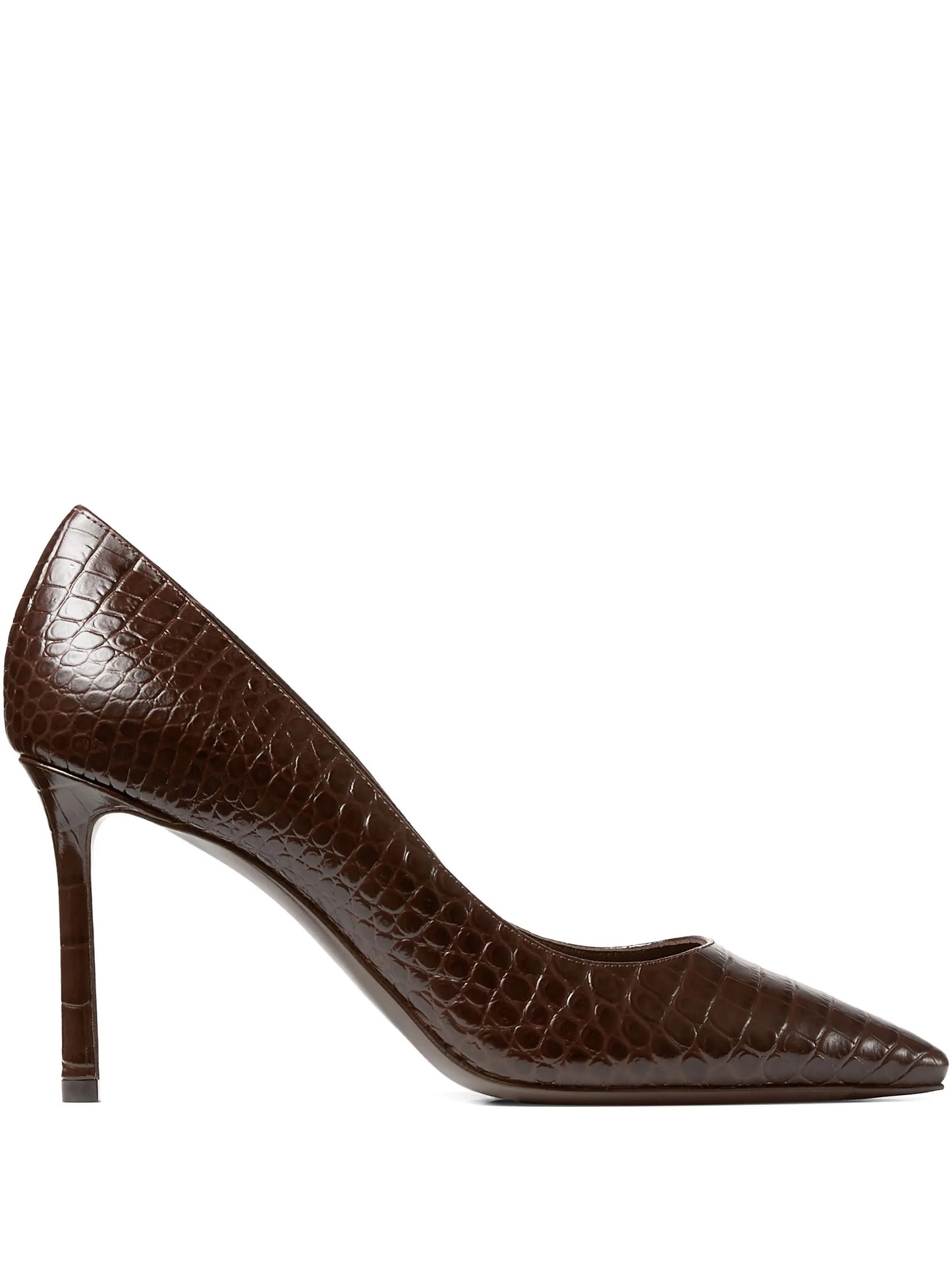 85mm Romy crocodile-effect pointed-toe pumps