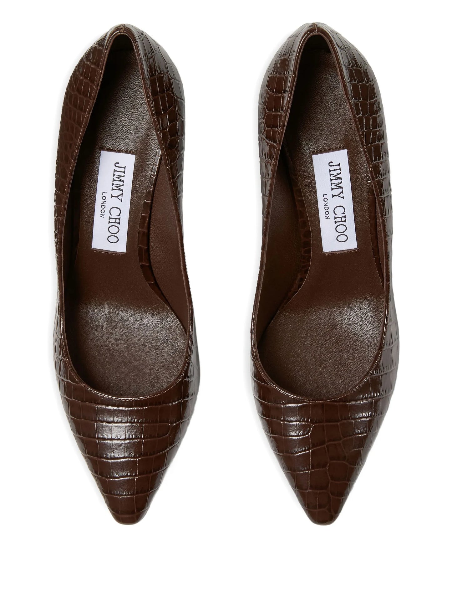 85mm Romy crocodile-effect pointed-toe pumps