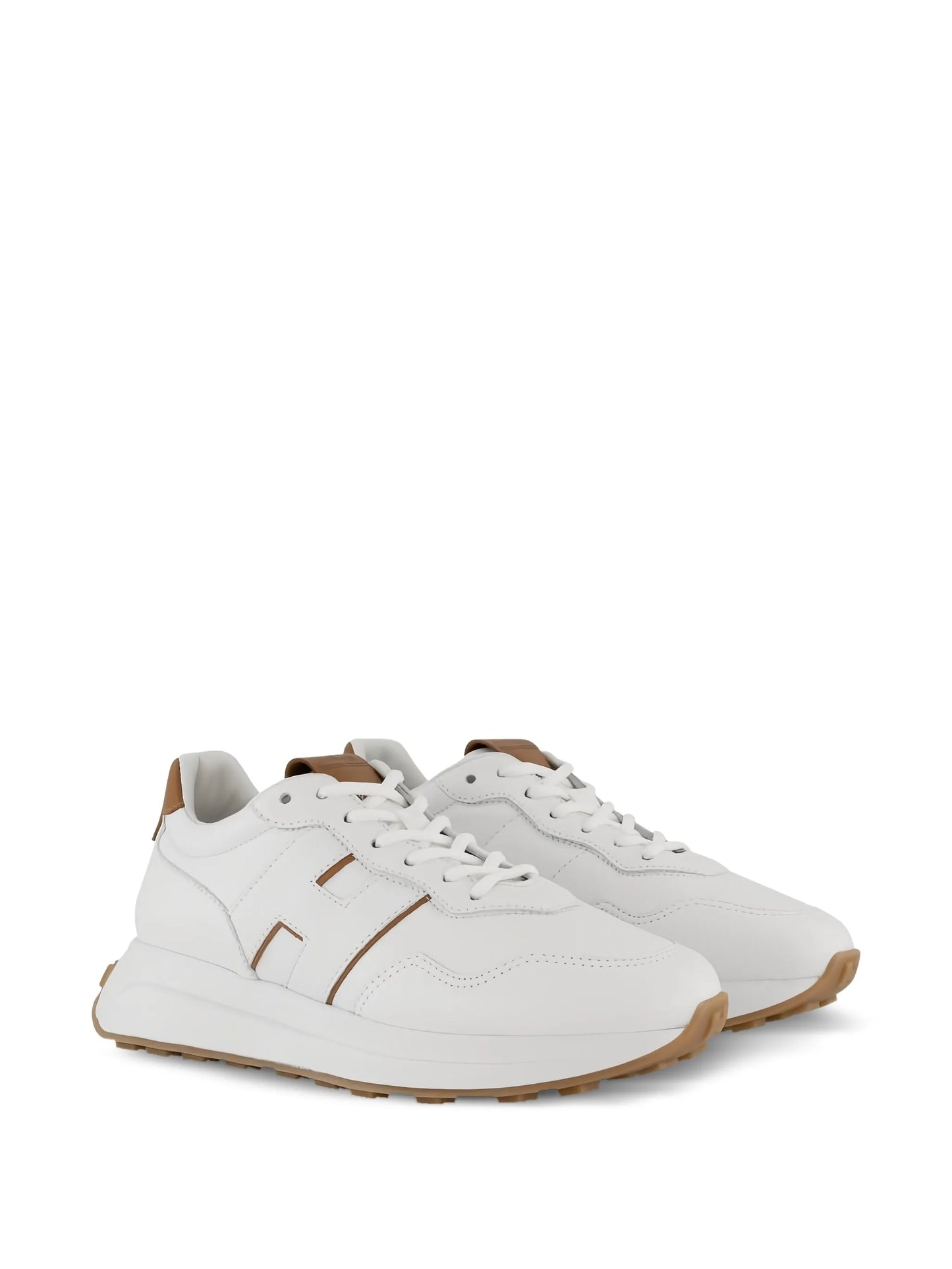 H641 lace-up leather sneakers