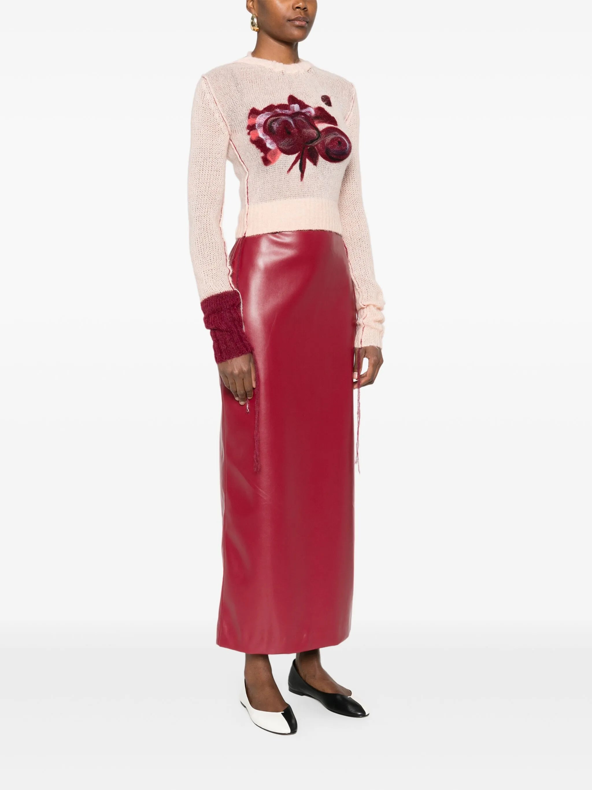 floral-embroidered sweater