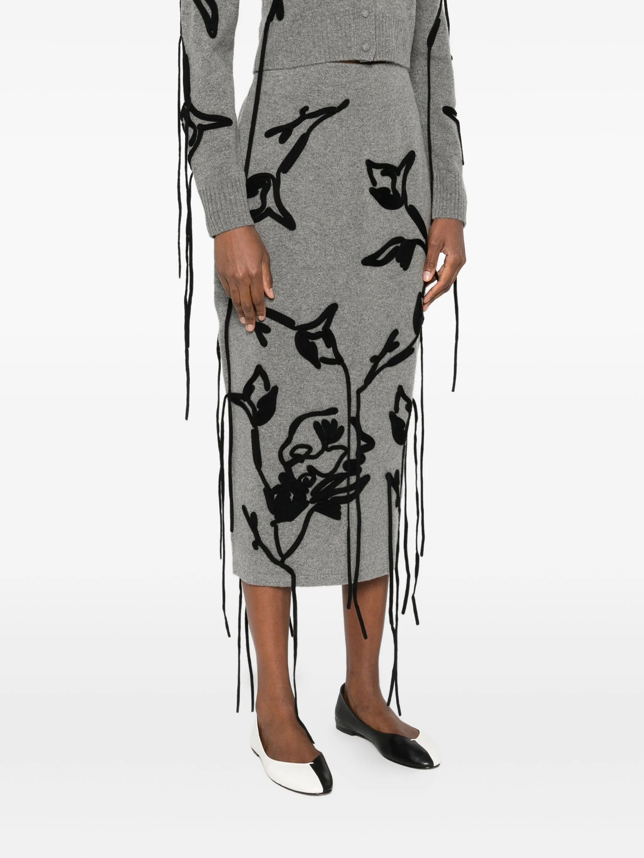 floral-print pencil skirt