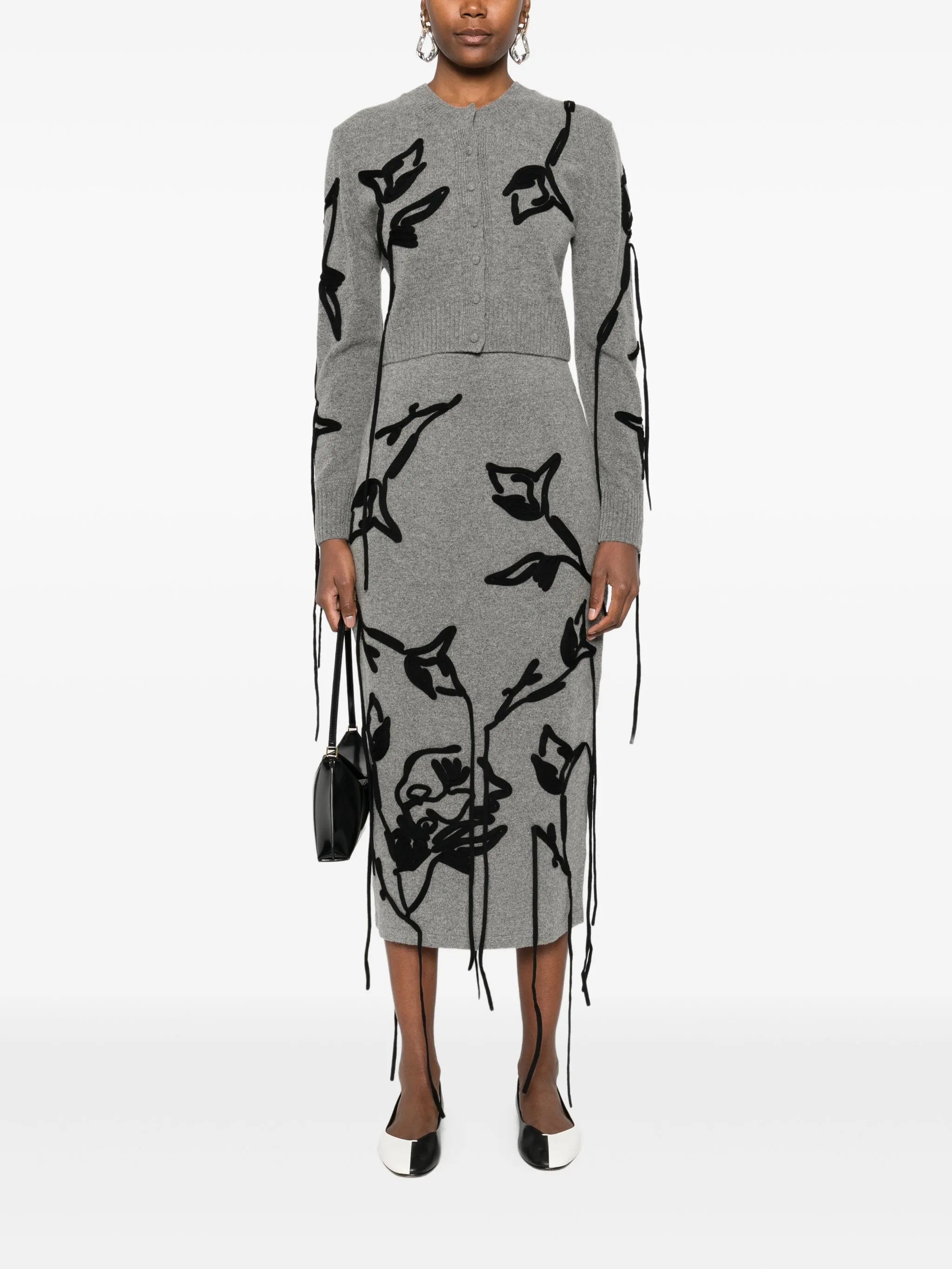floral-print pencil skirt