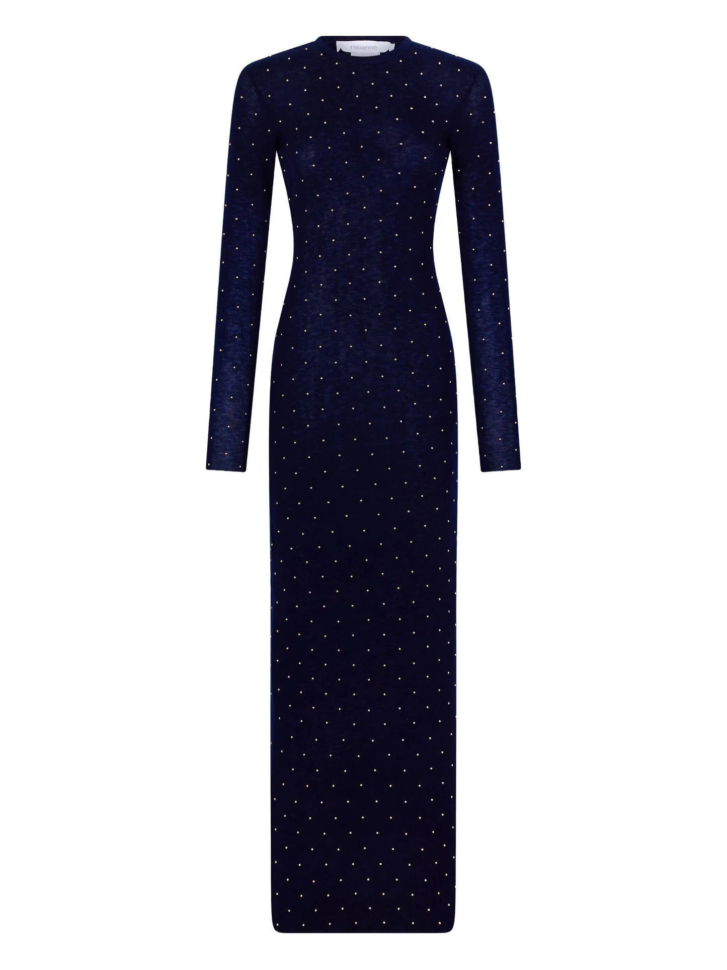 beaded long-sleeve gown