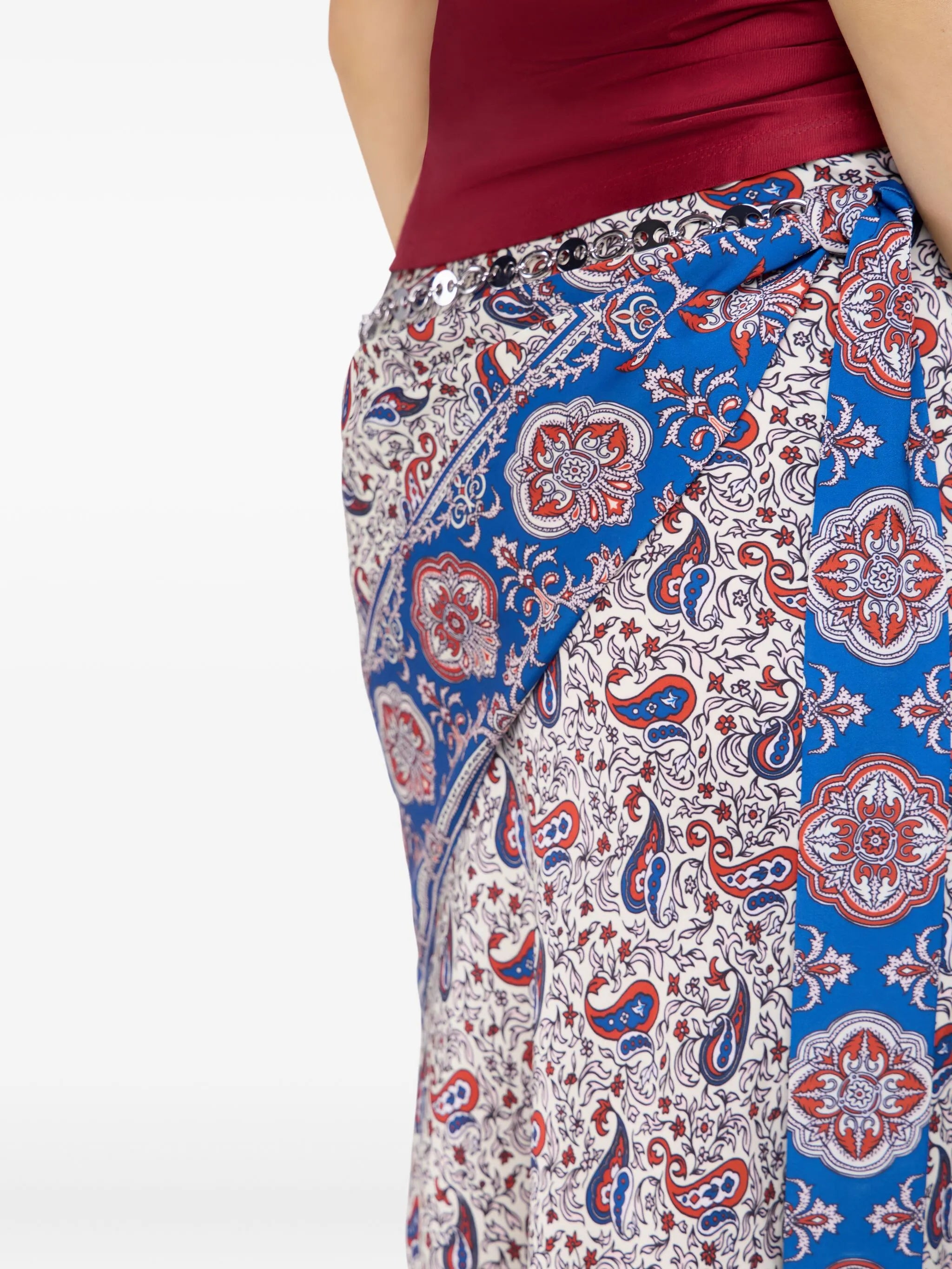 paisley-print wrap skirt