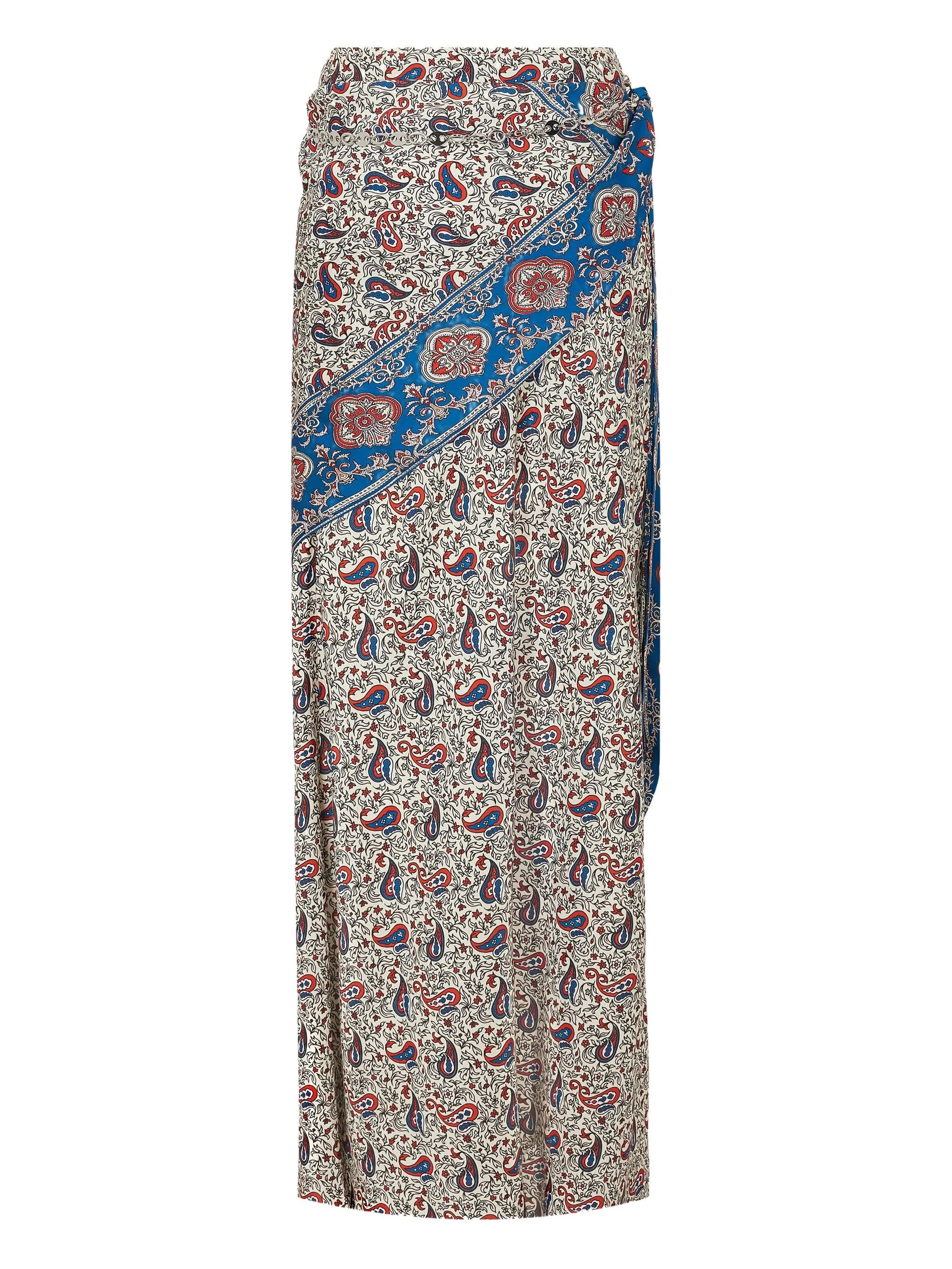 paisley-print wrap skirt