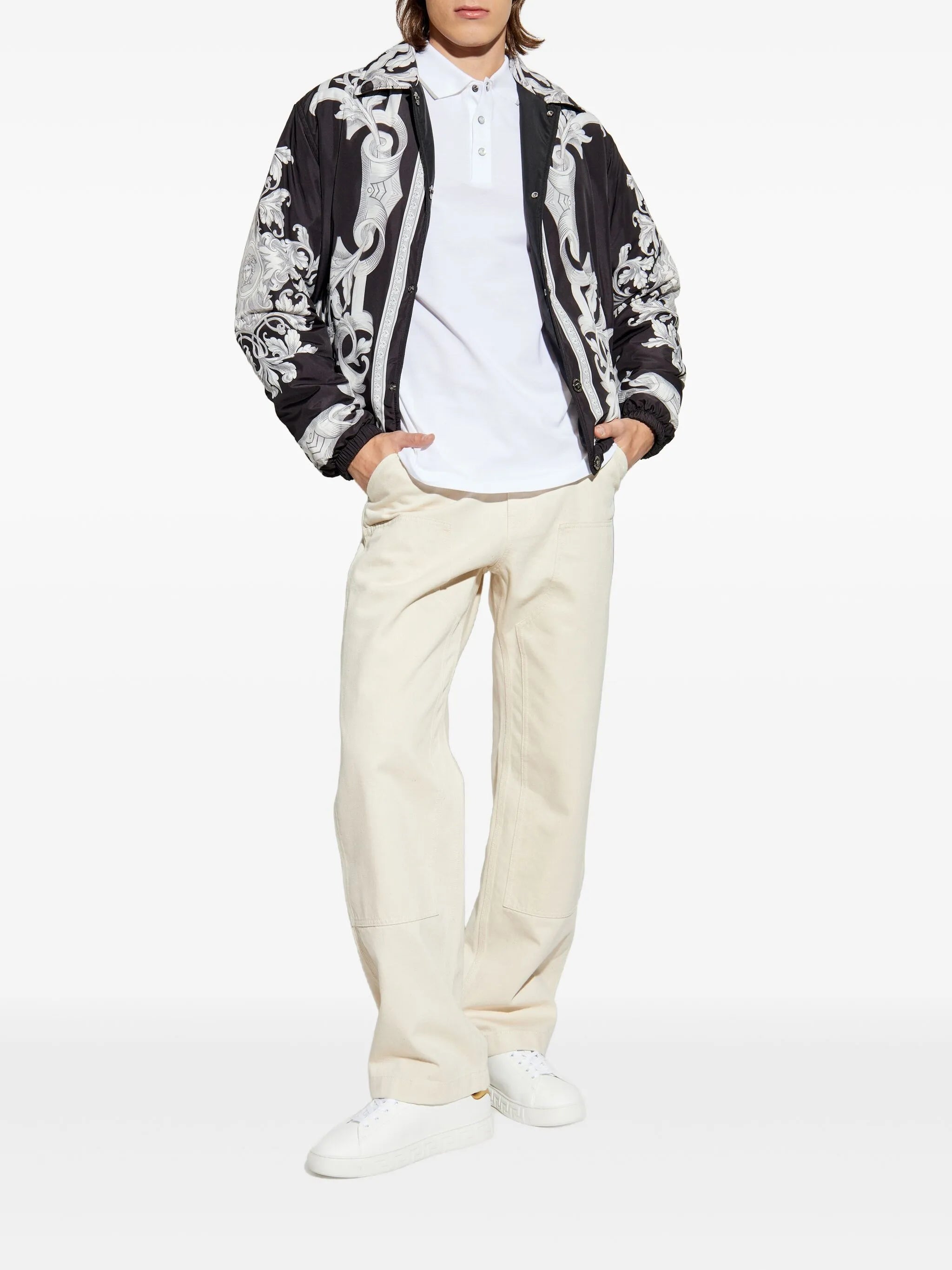 logo-patch utility trousers