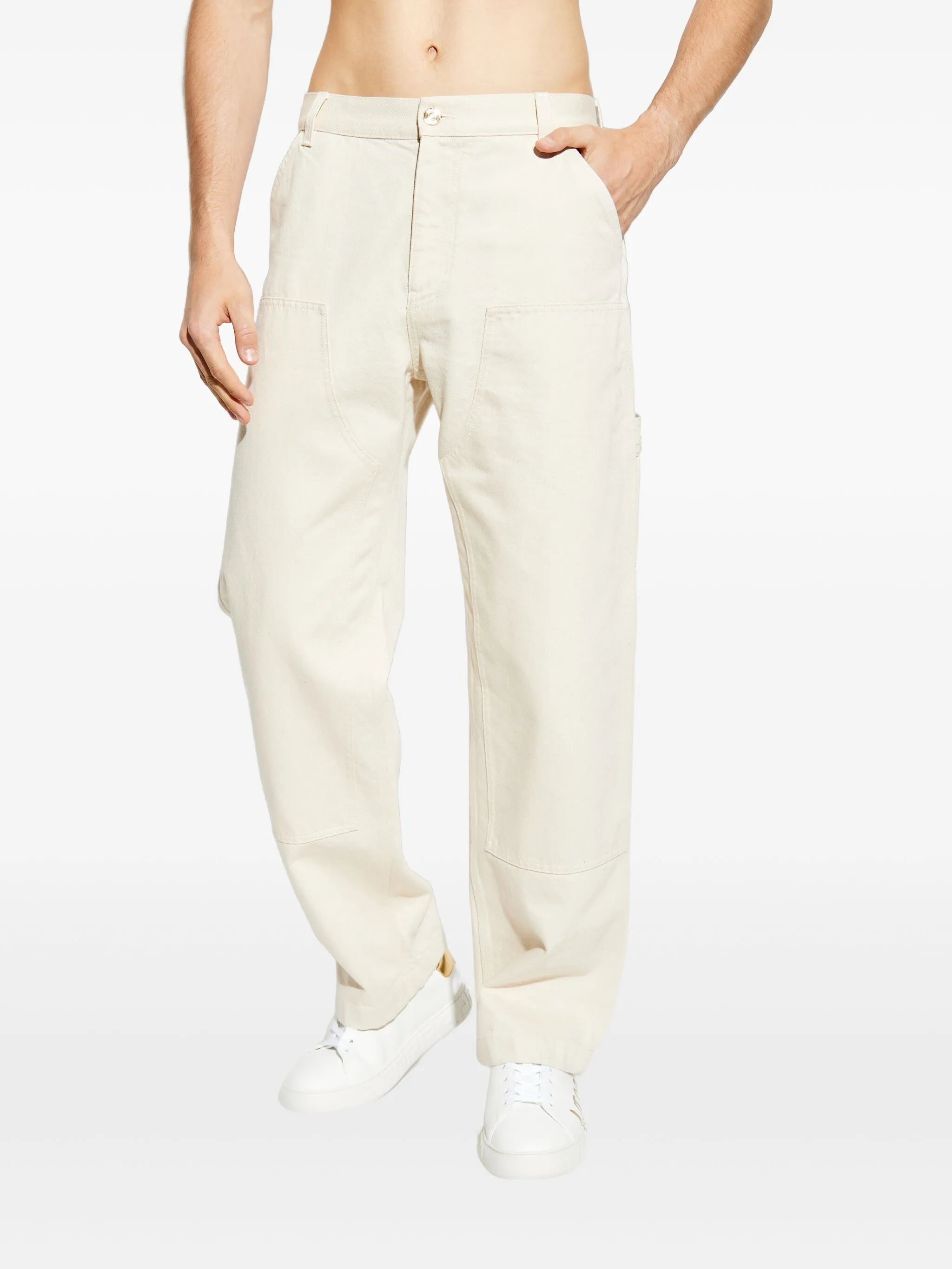 logo-patch utility trousers