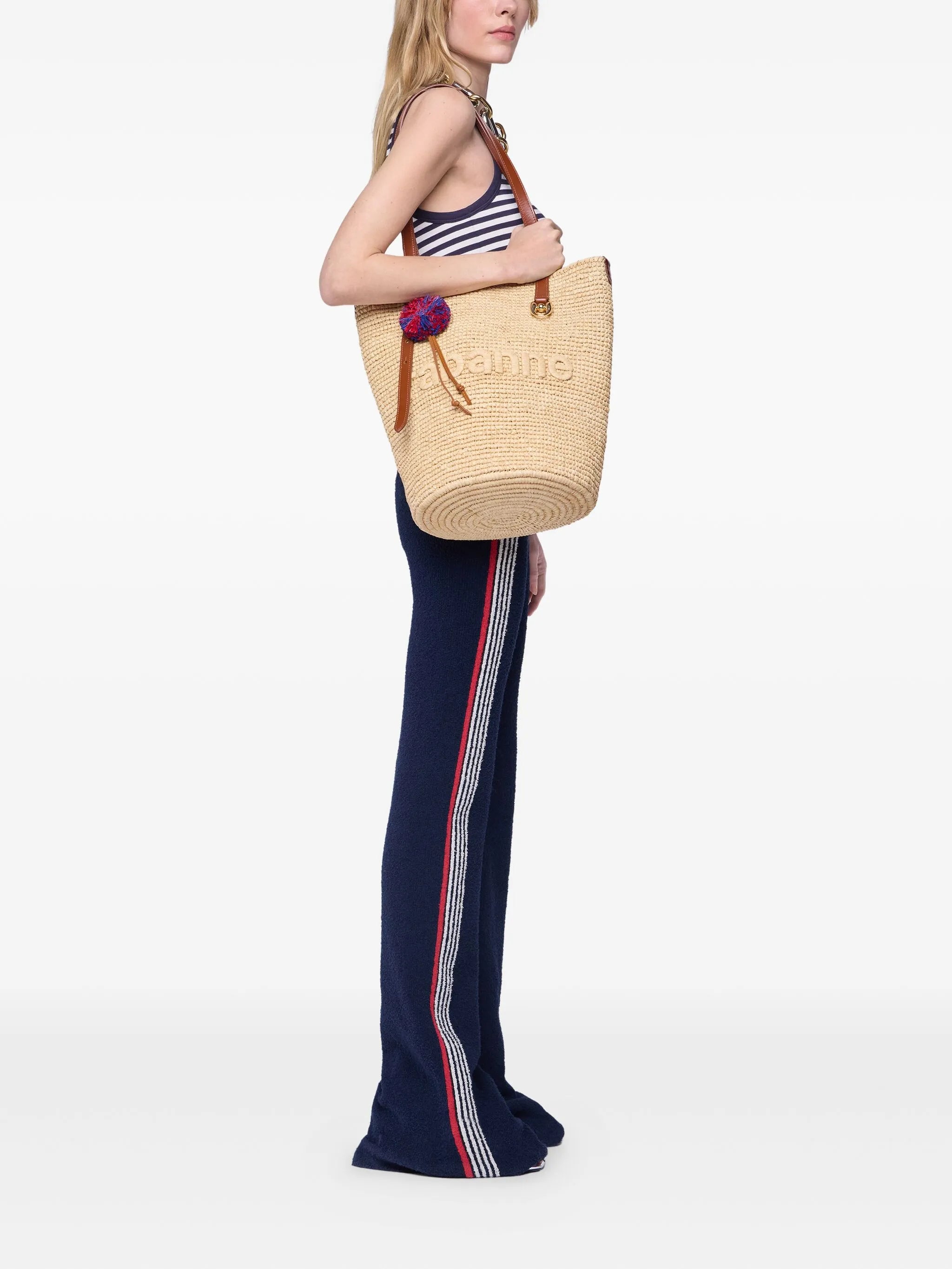 woven raffia tote bag