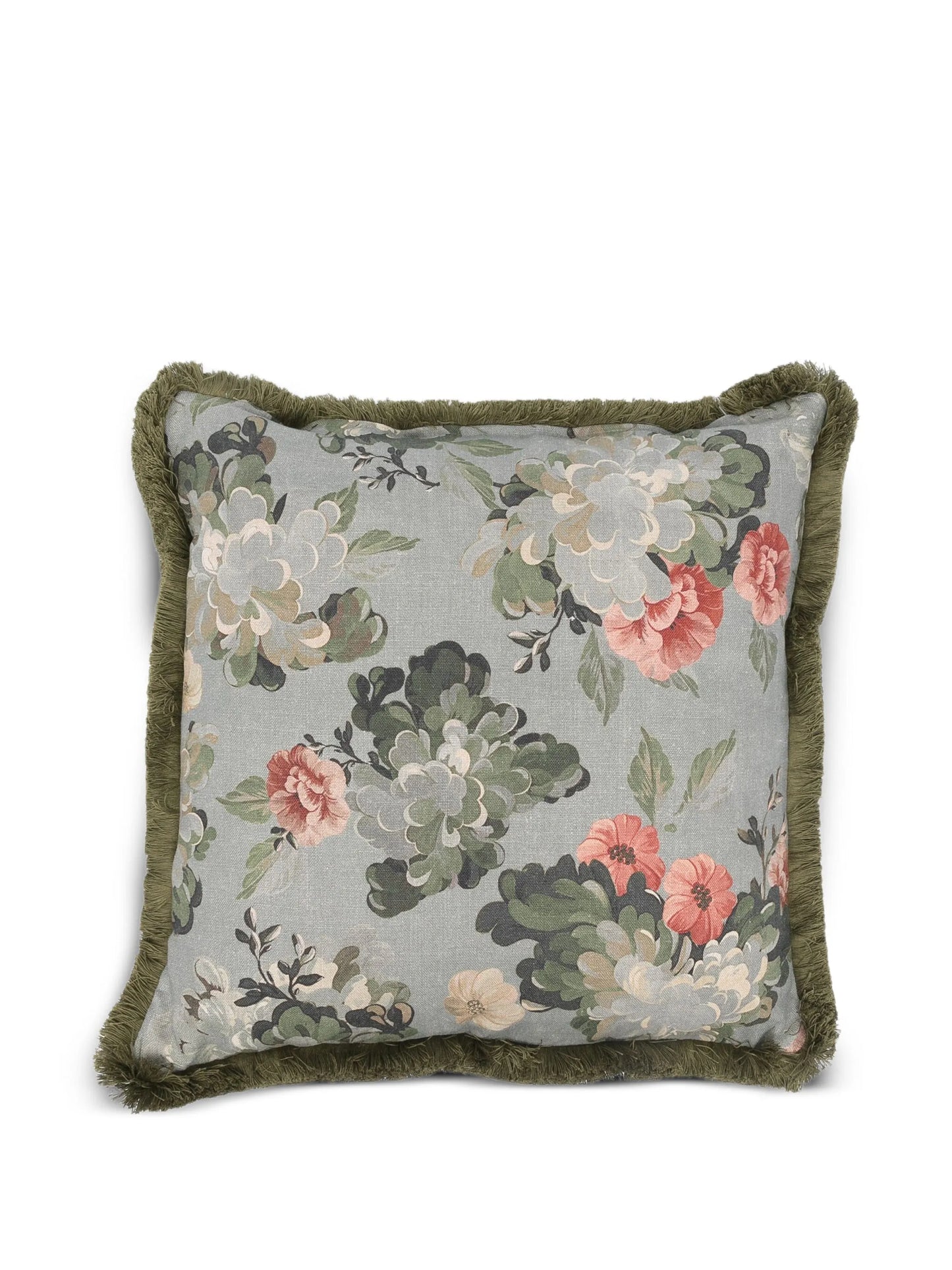 floral-print linen cushion