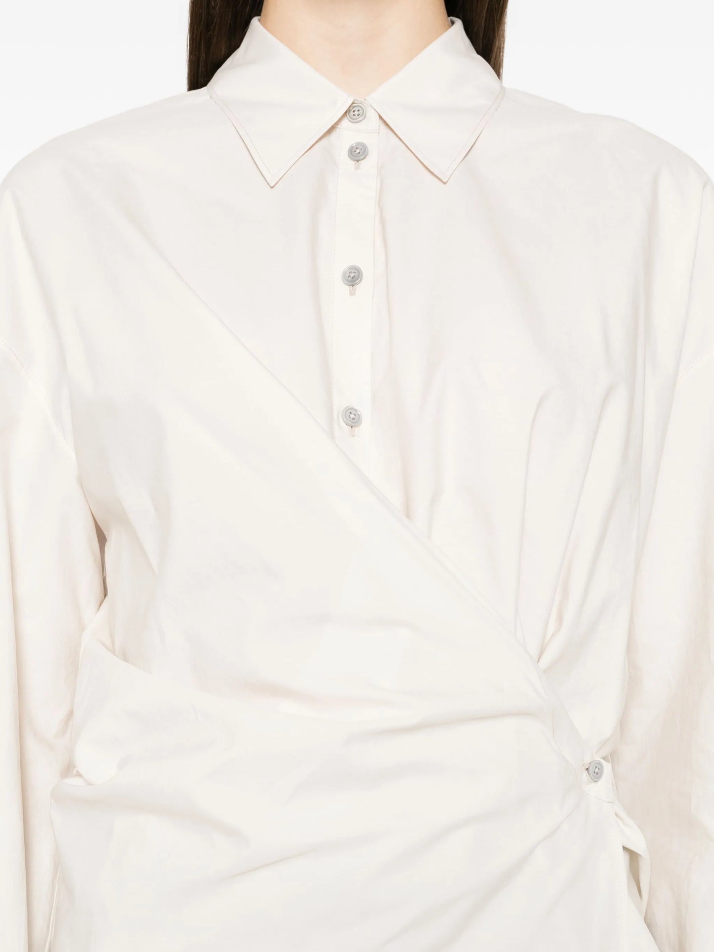 classic-collar twisted shirt
