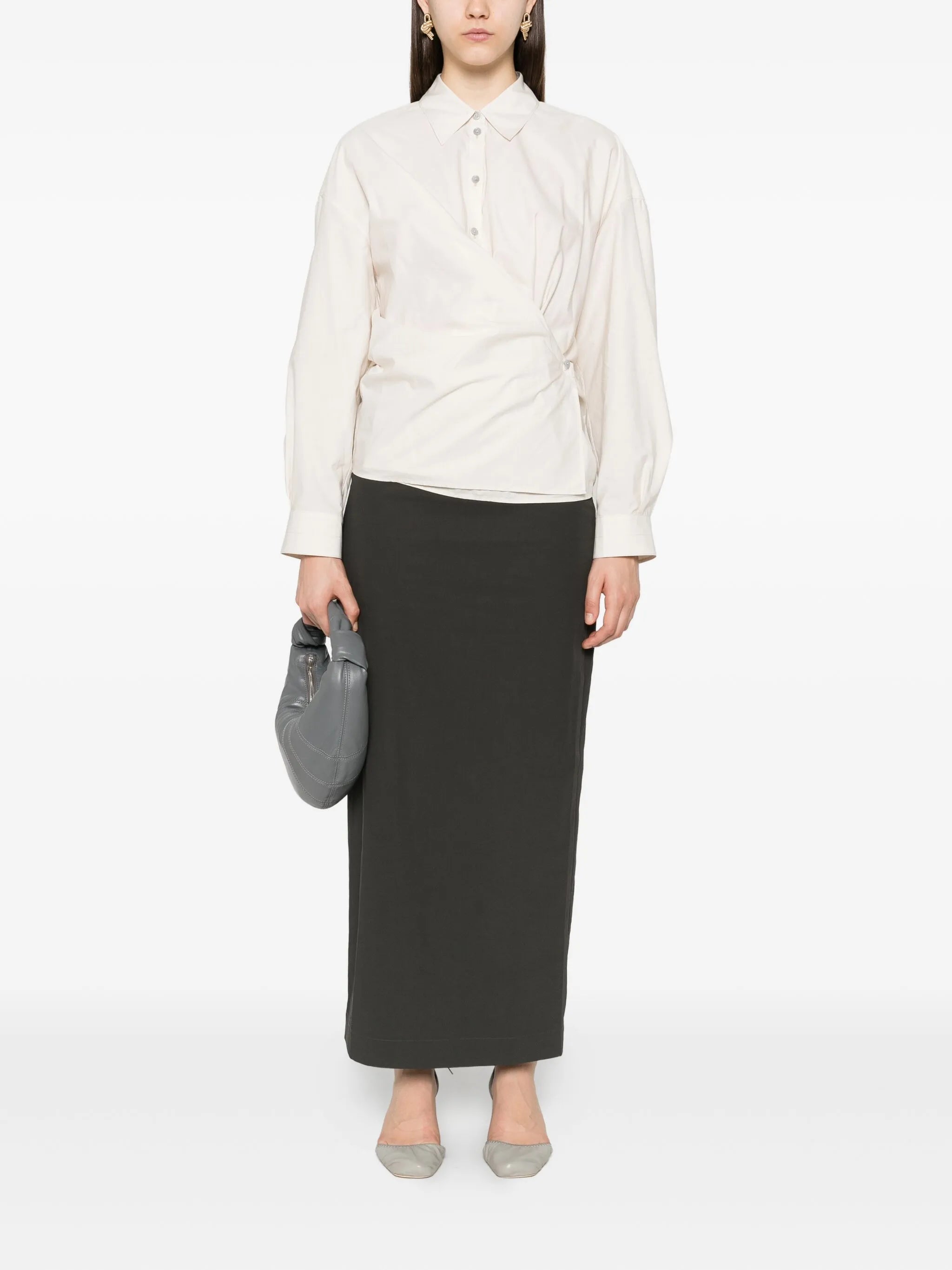 classic-collar twisted shirt