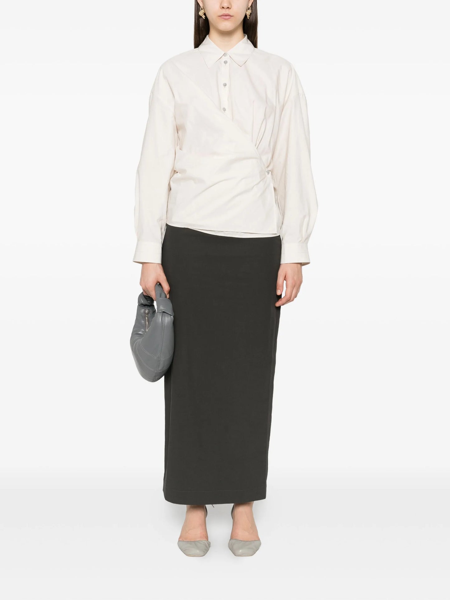 classic-collar twisted shirt