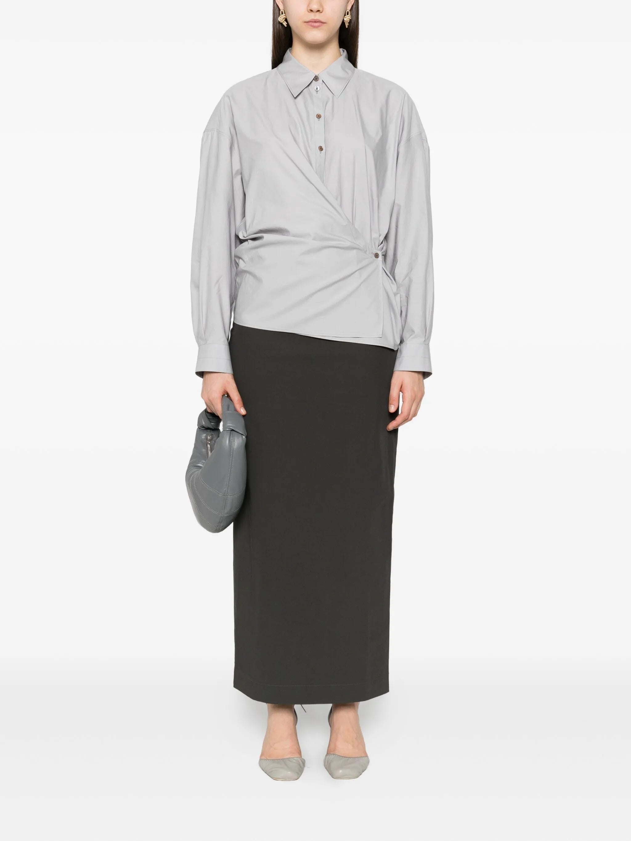 classic-collar twisted shirt
