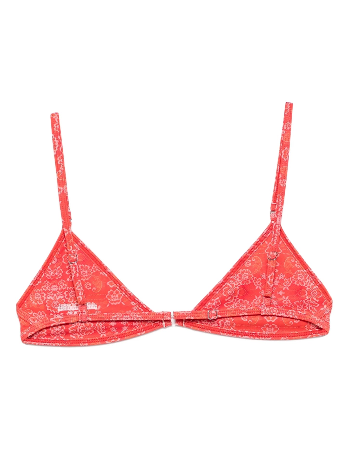 floral-print triangle bikini top
