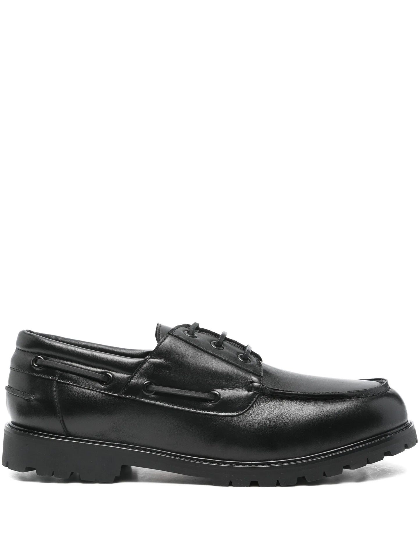 Guston leather lace-up boat shoes
