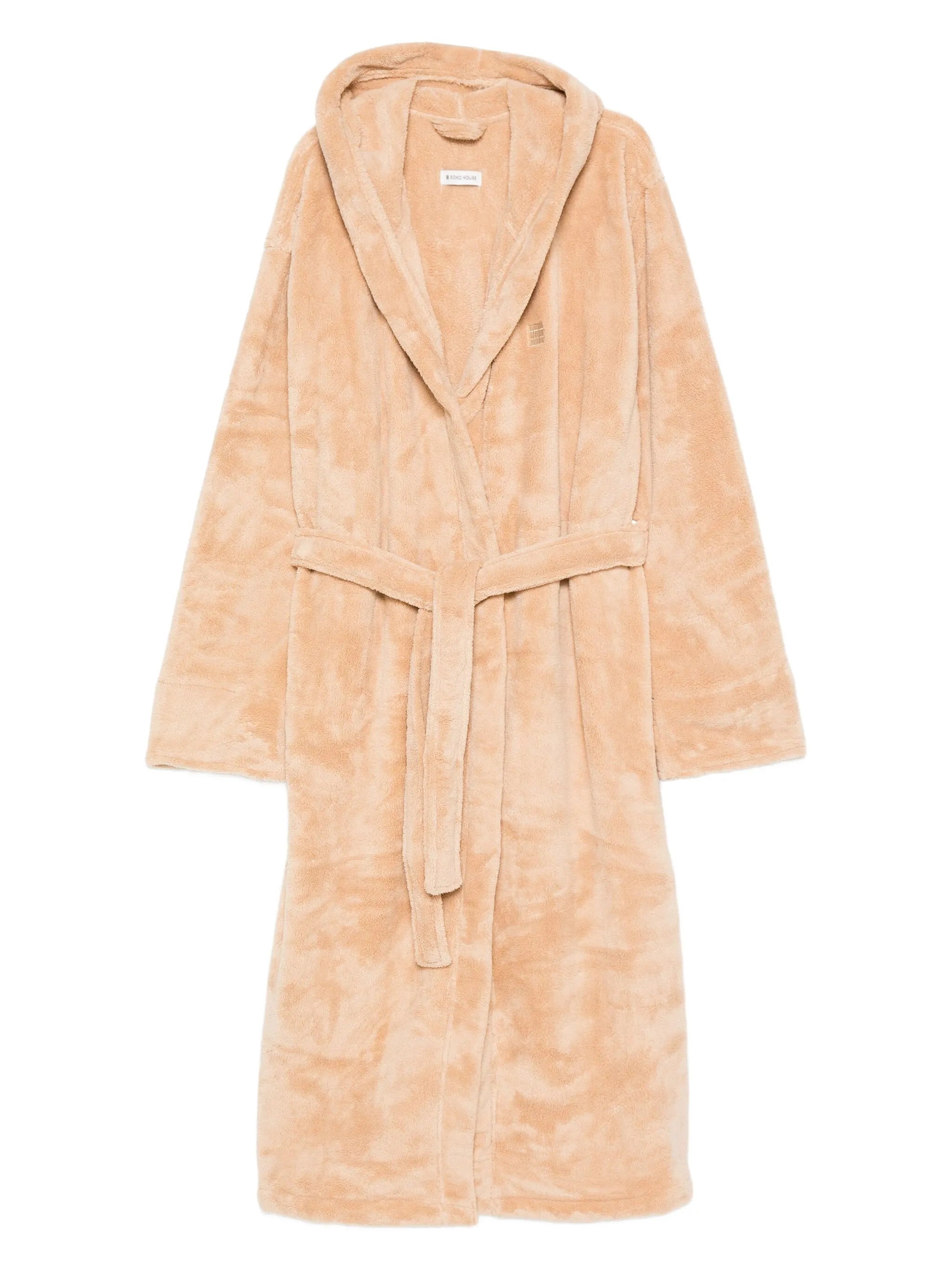 hooded belted robe