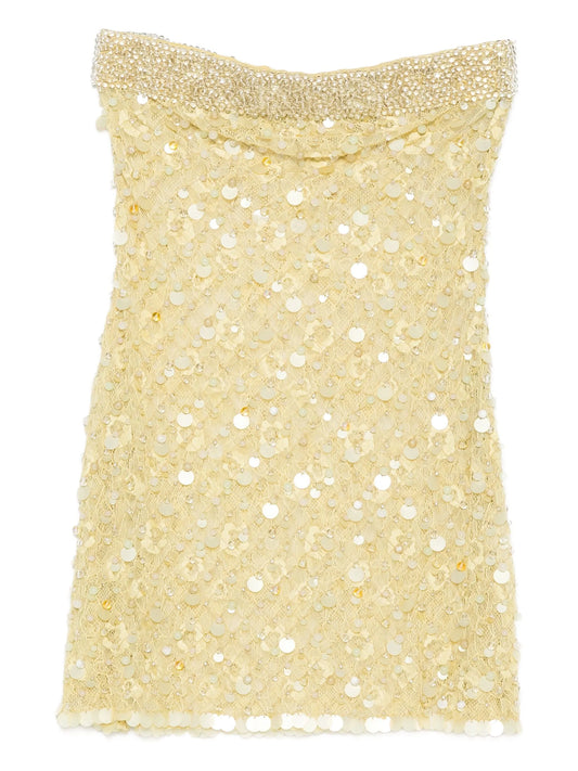 sequin-embellished strapless mini dress