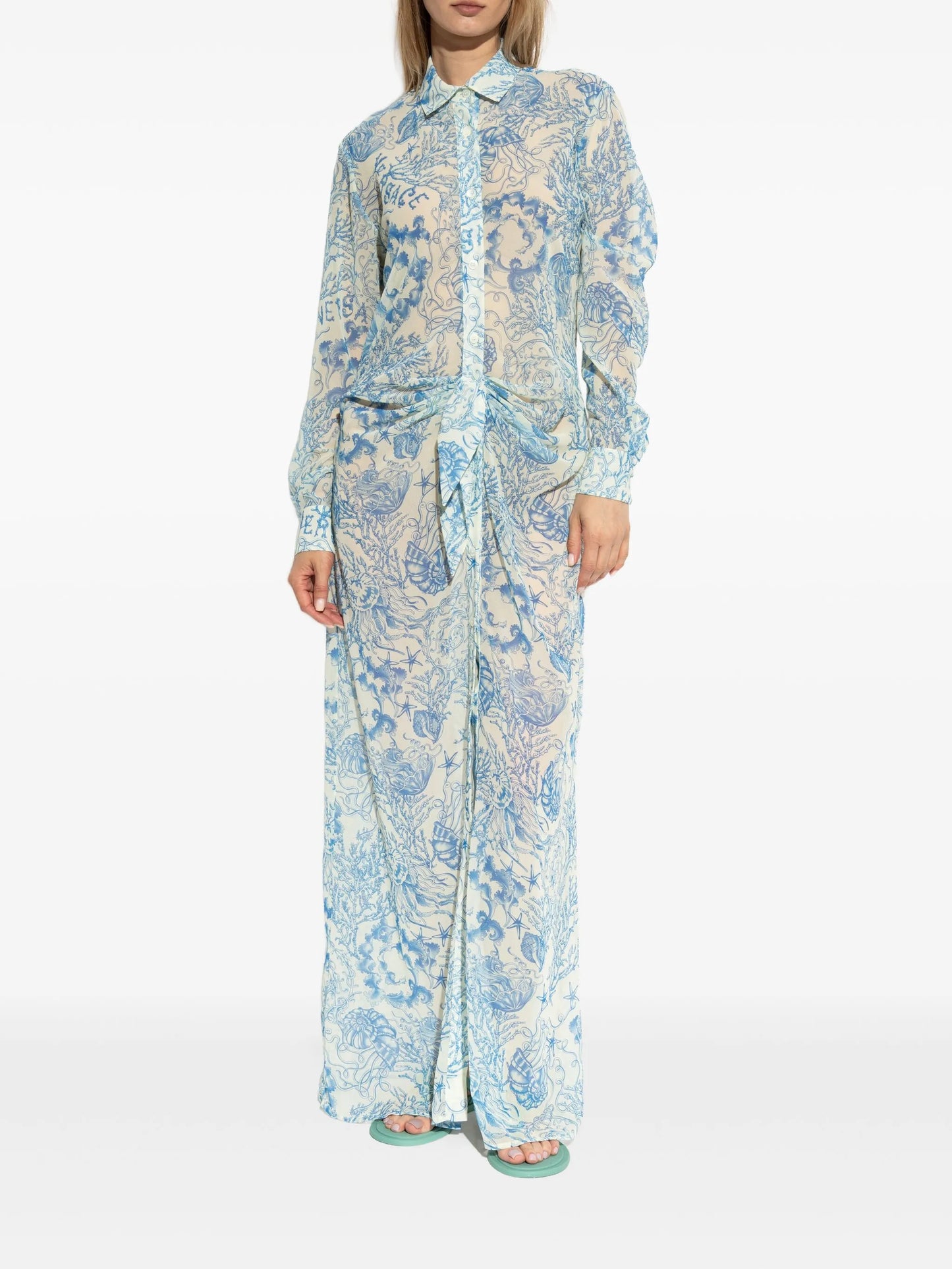 Barocco-print maxi dress