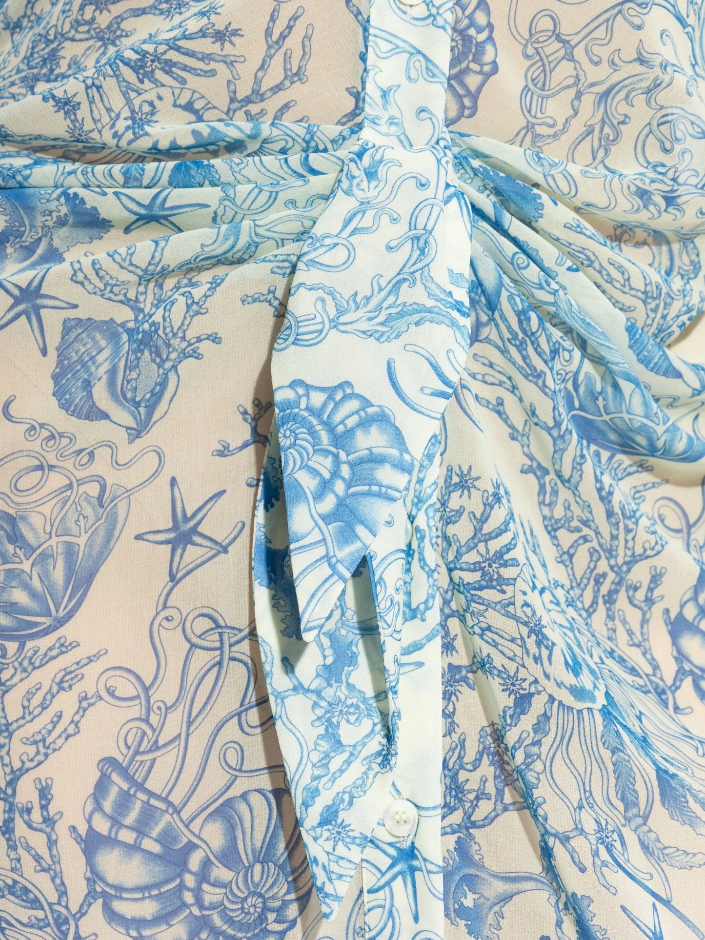 Underwater Barocco-print maxi shirt dress