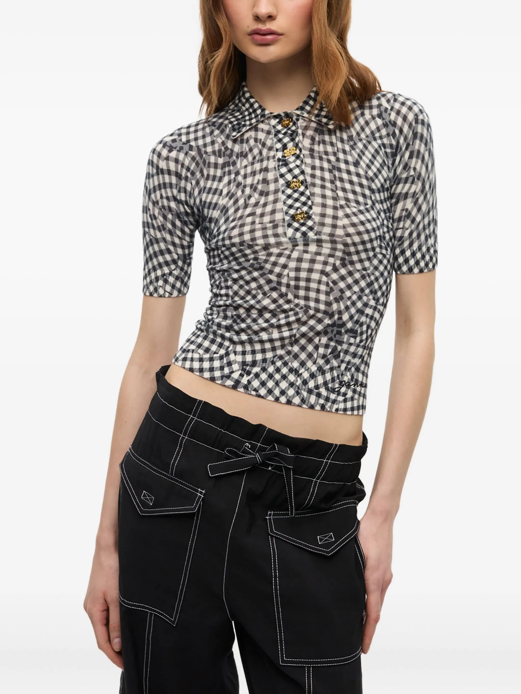 patterned-jacquard top
