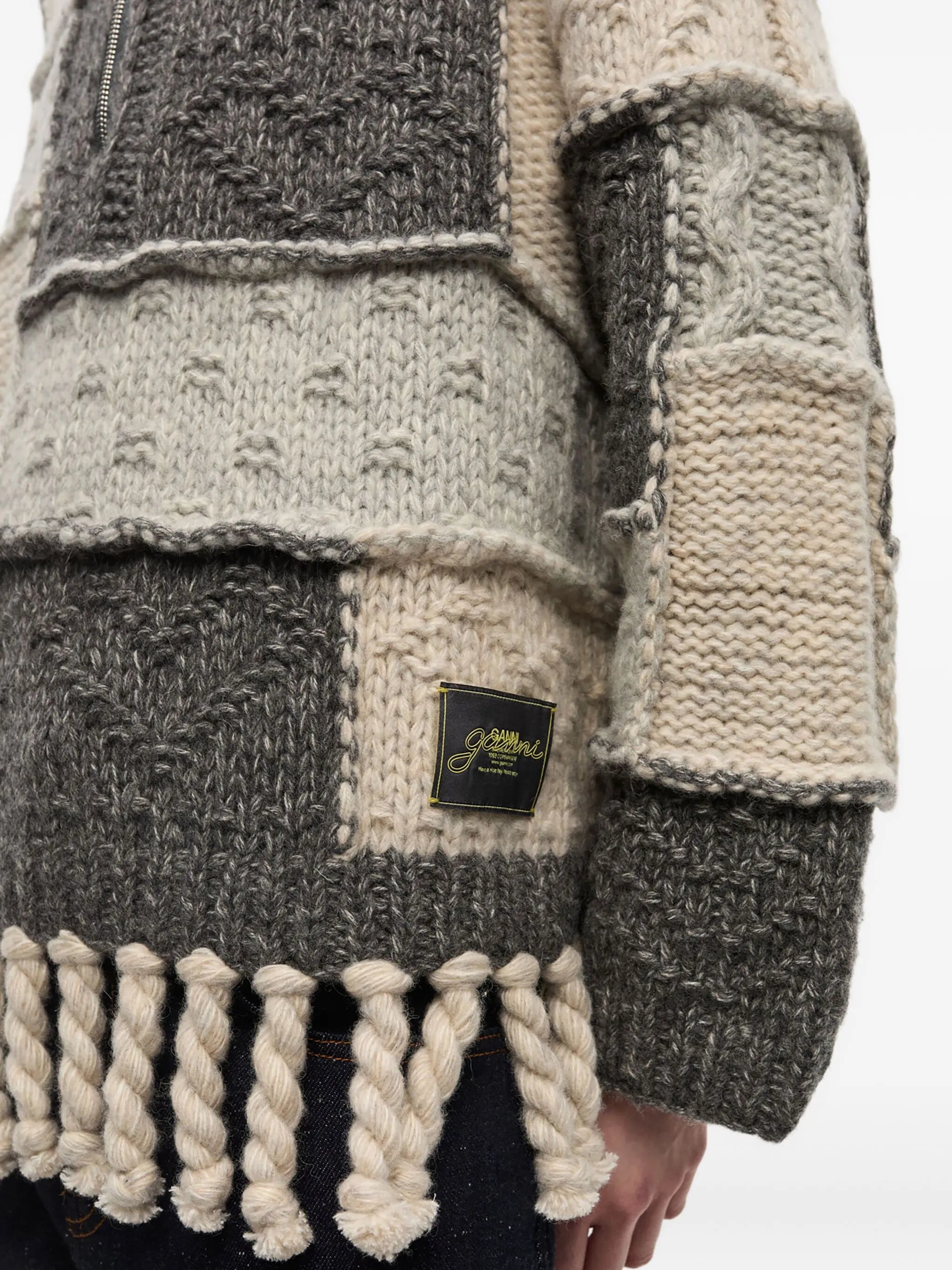 panelled sweater