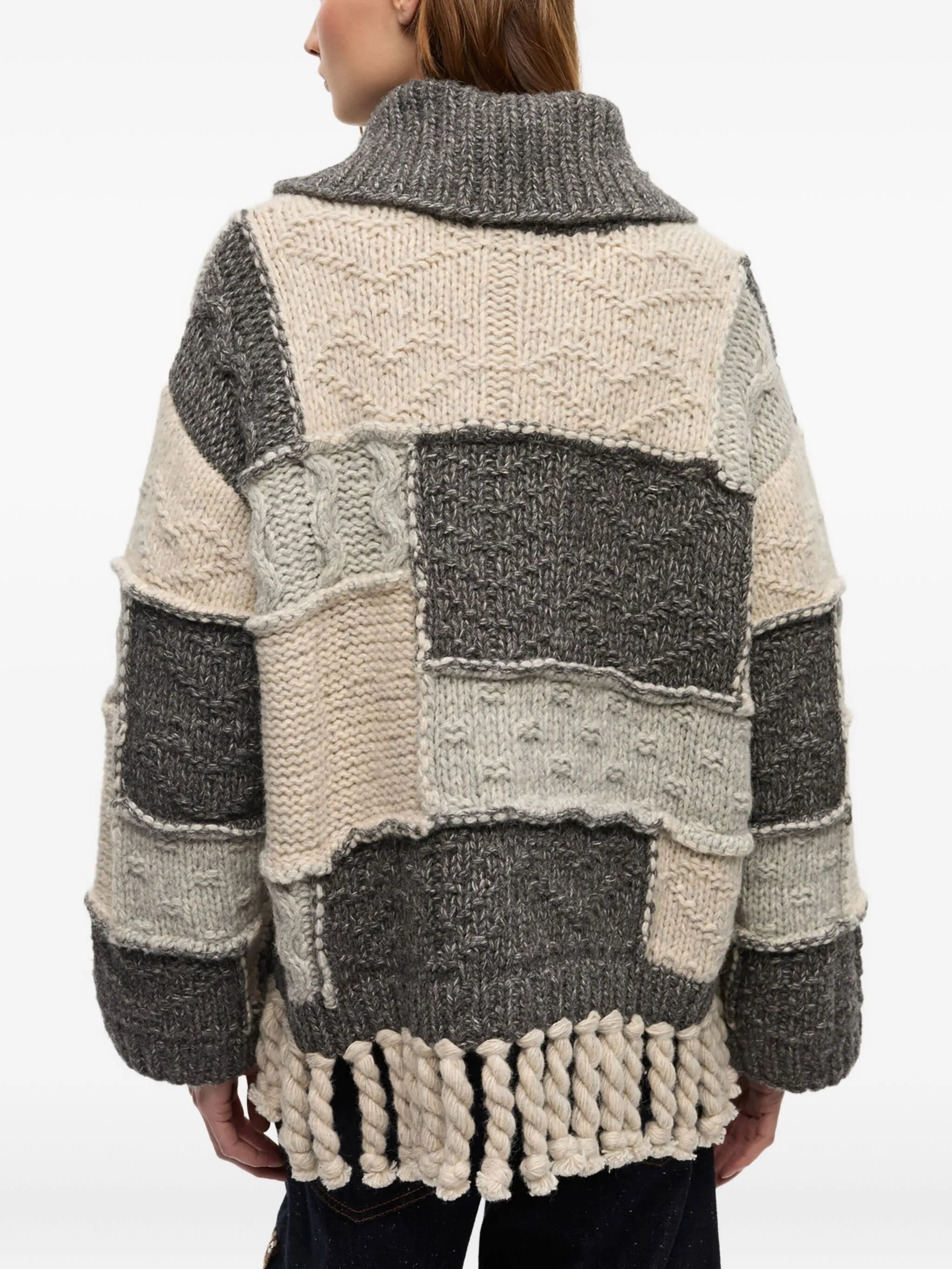 panelled sweater