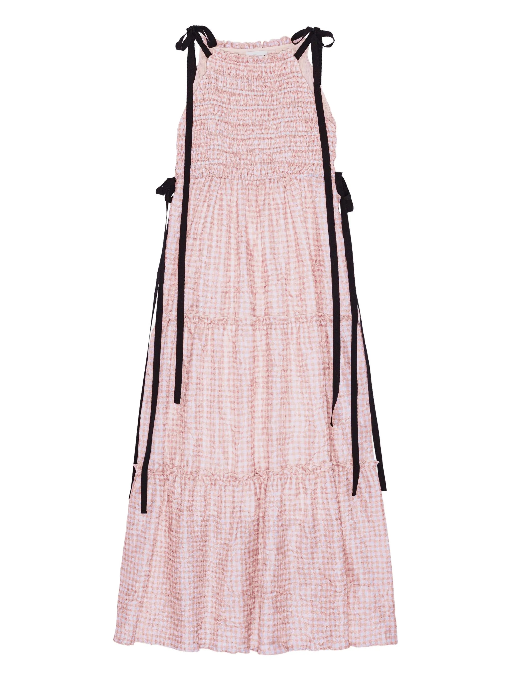 smocked tiered dress