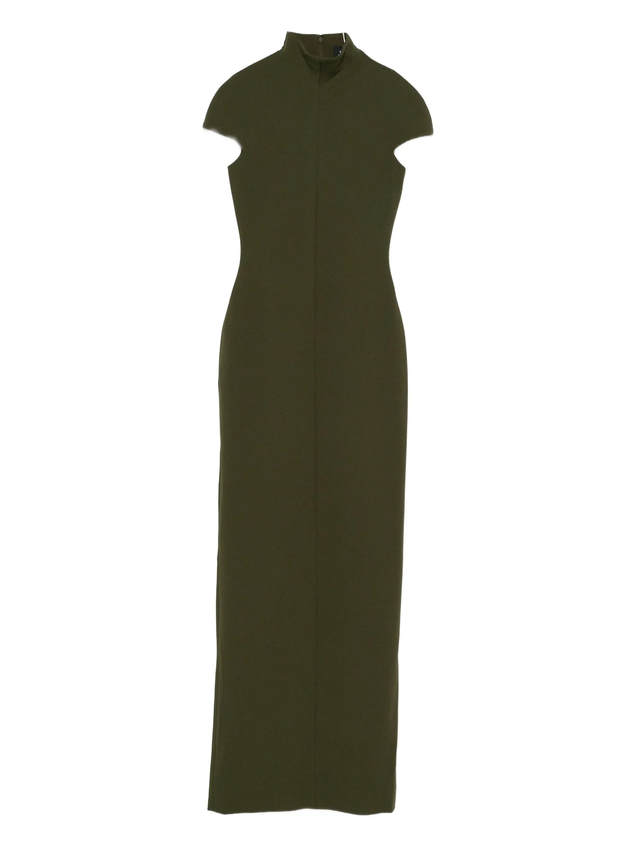 high-neck lang maxi dress
