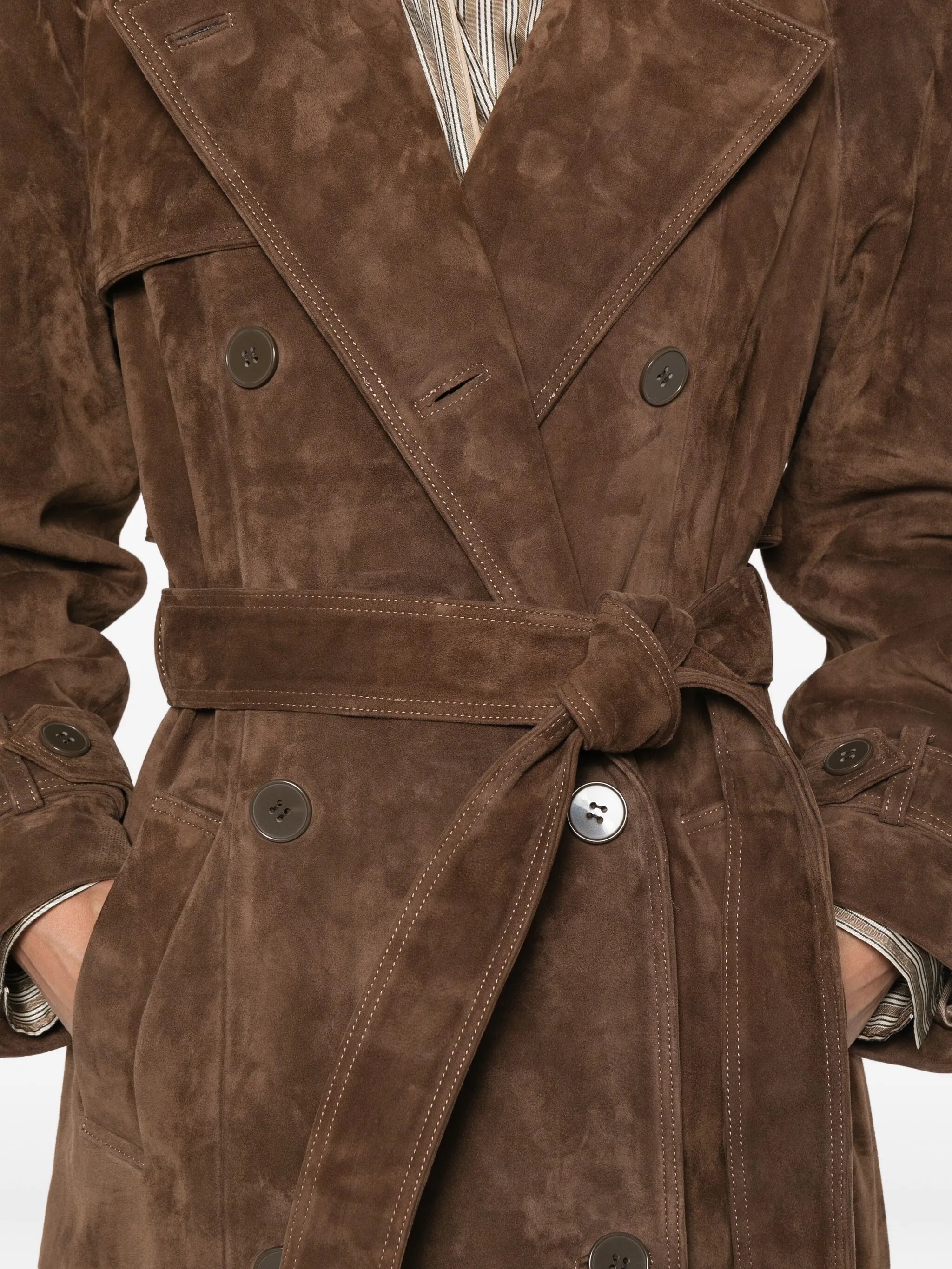 Corrin suede trench coat