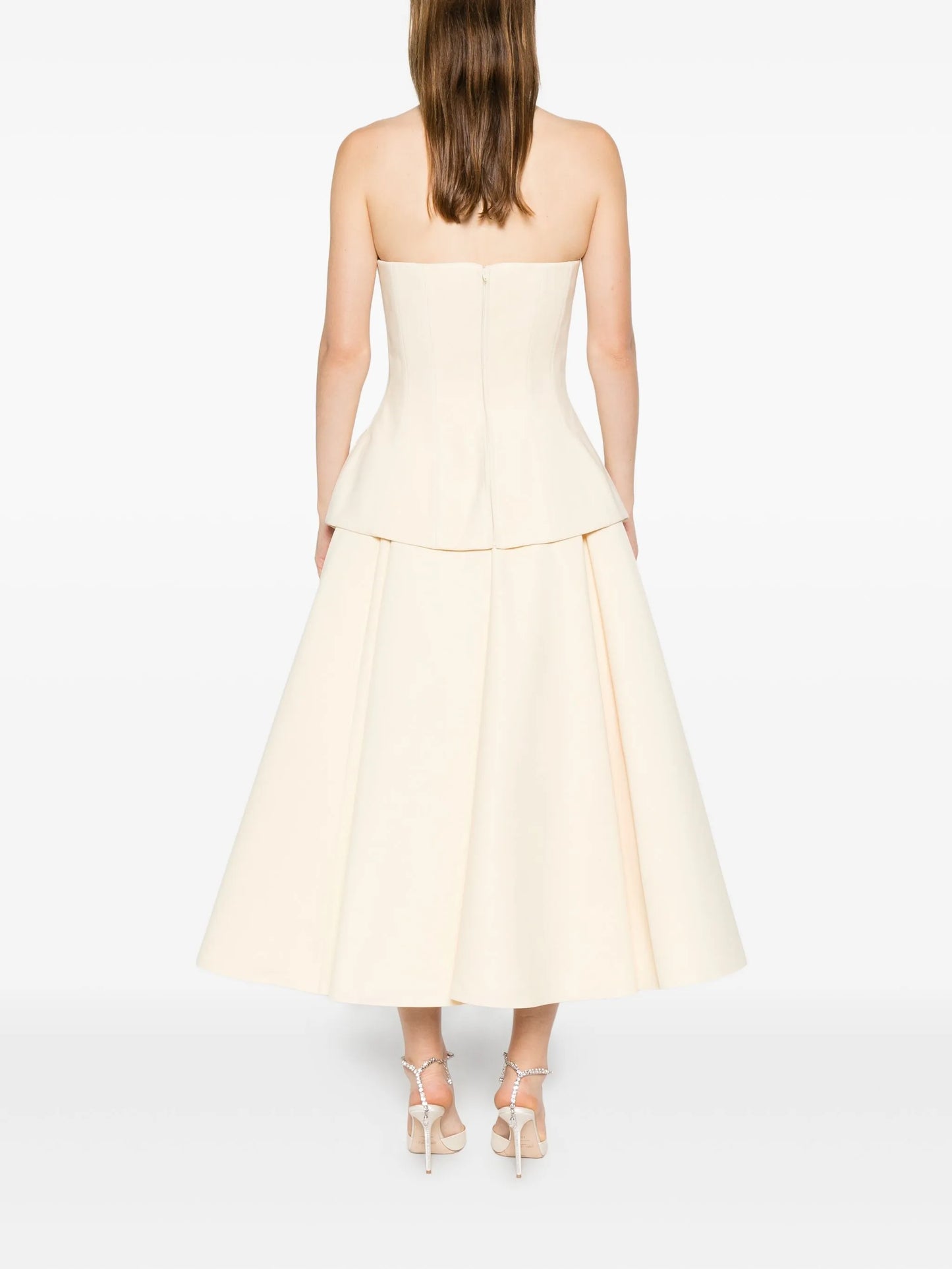 Ada strapless peplum midi dress
