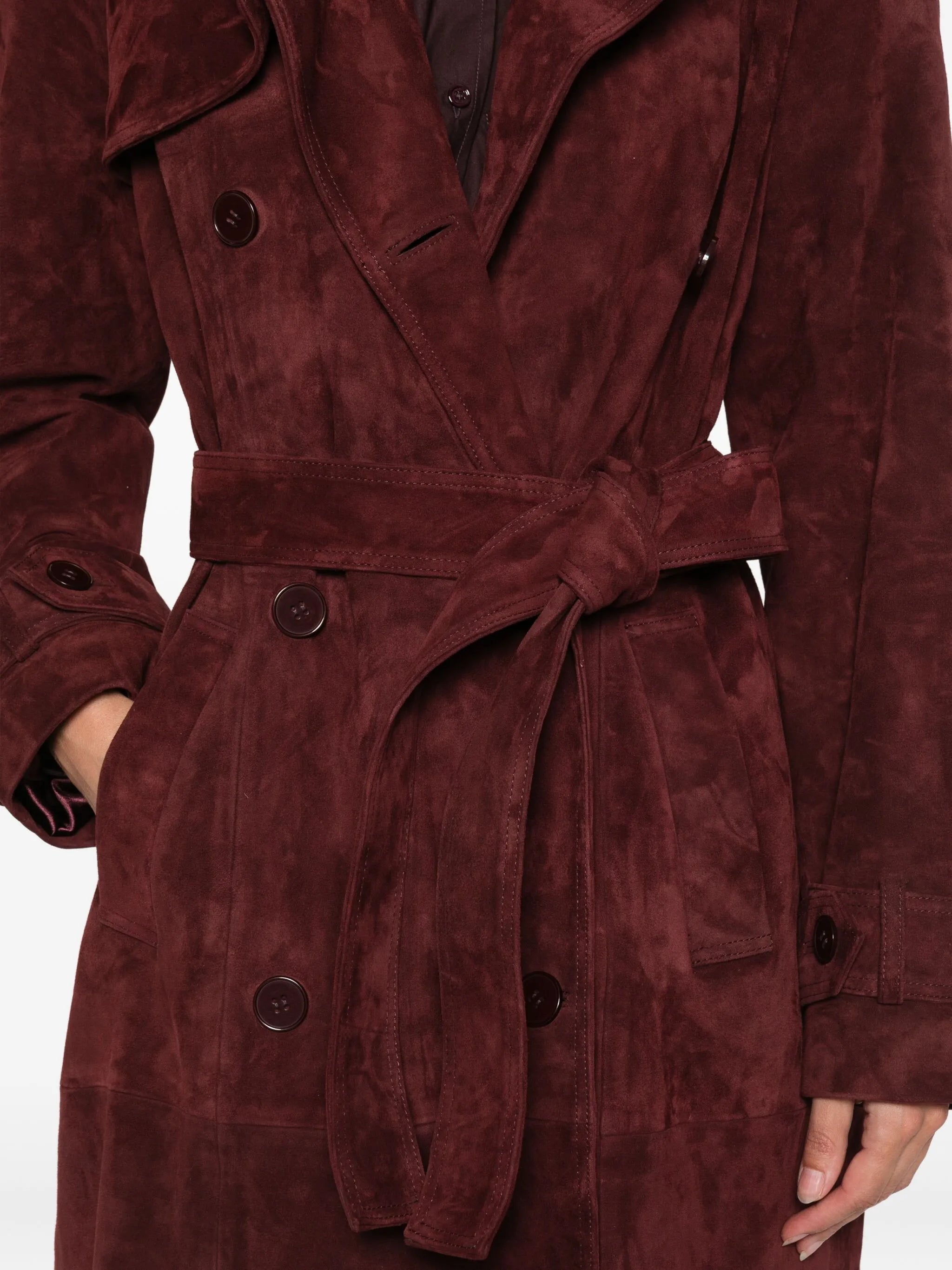Corrin suede trench coat