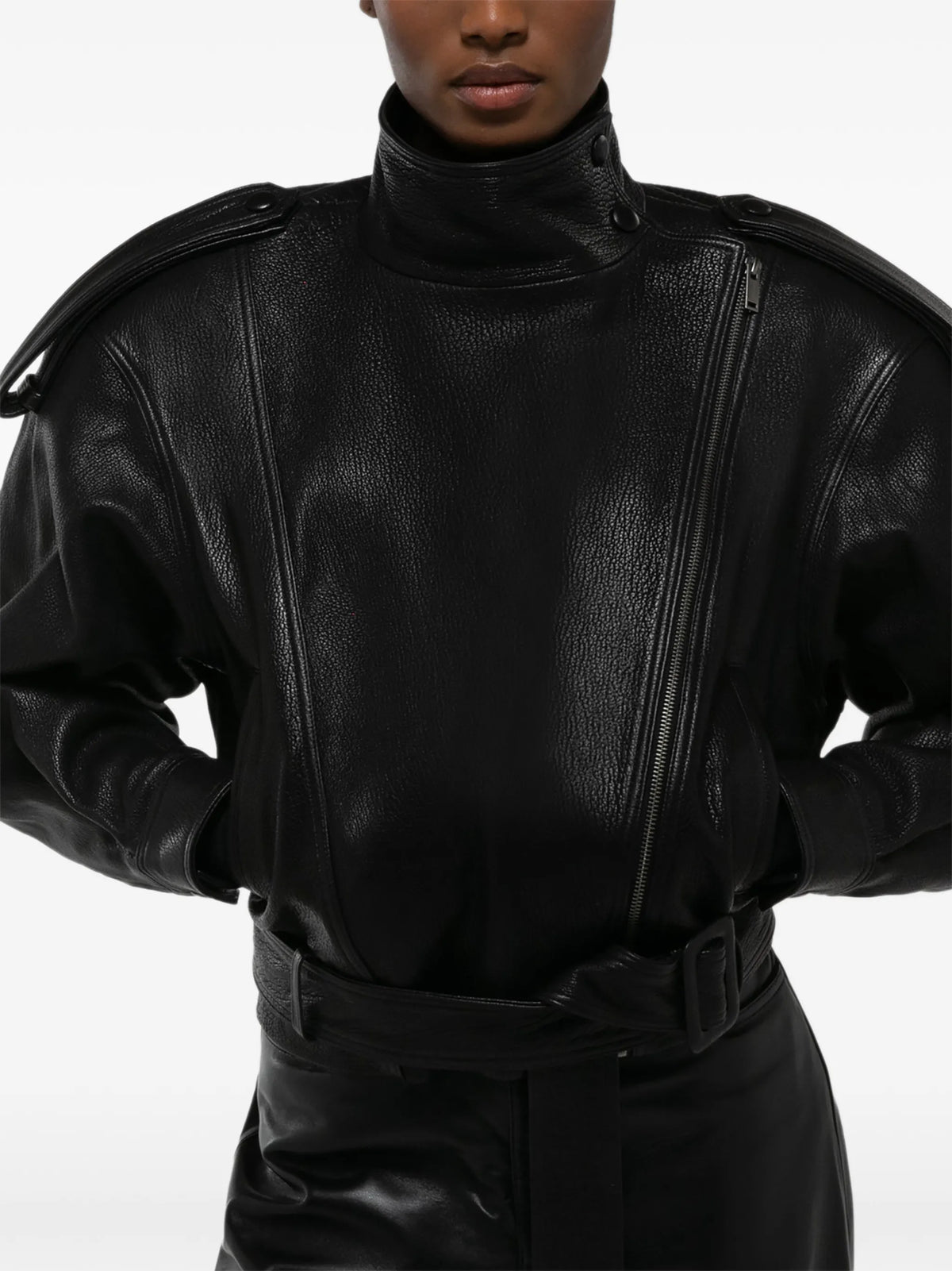 Serpa grained-leather jacket