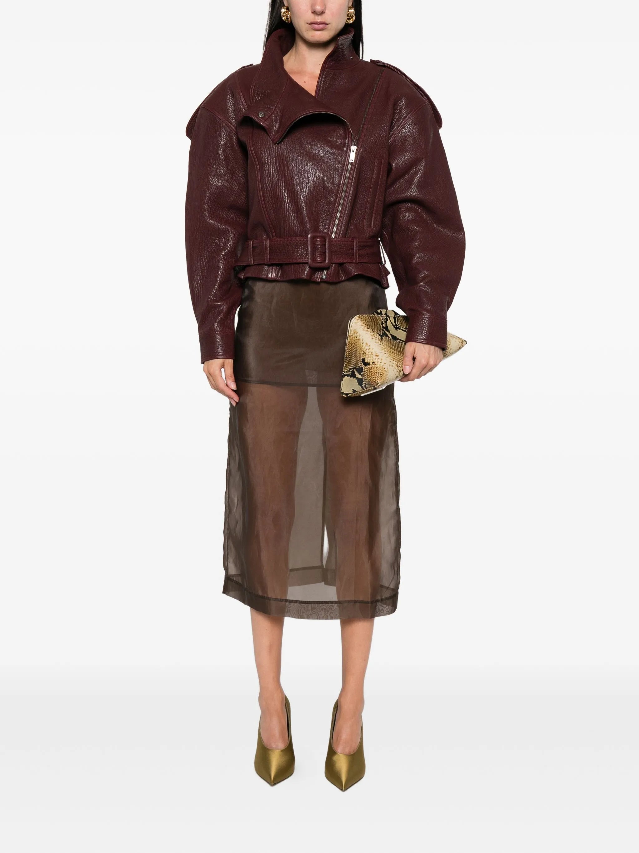 grained leather jacket