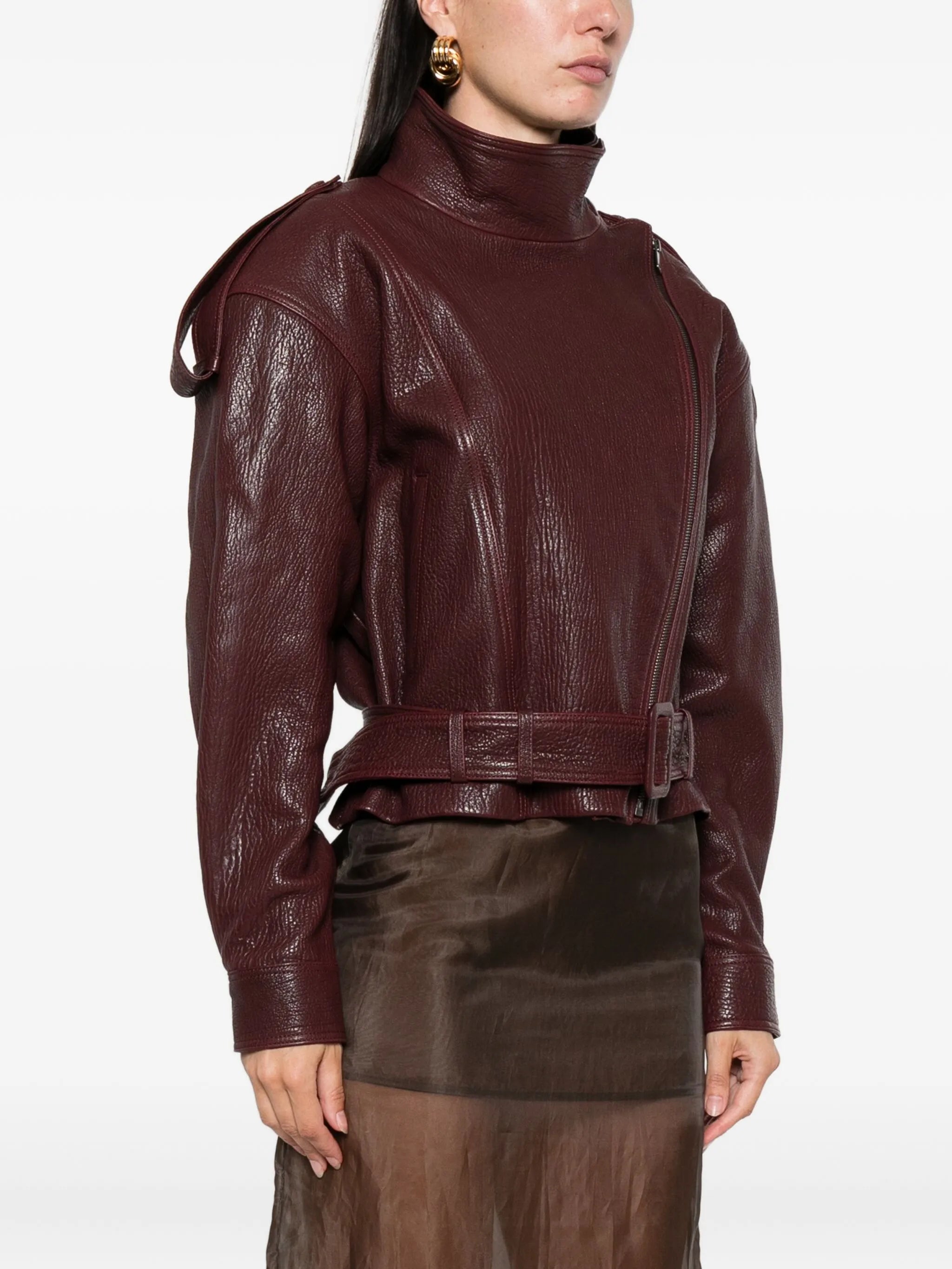 grained leather jacket