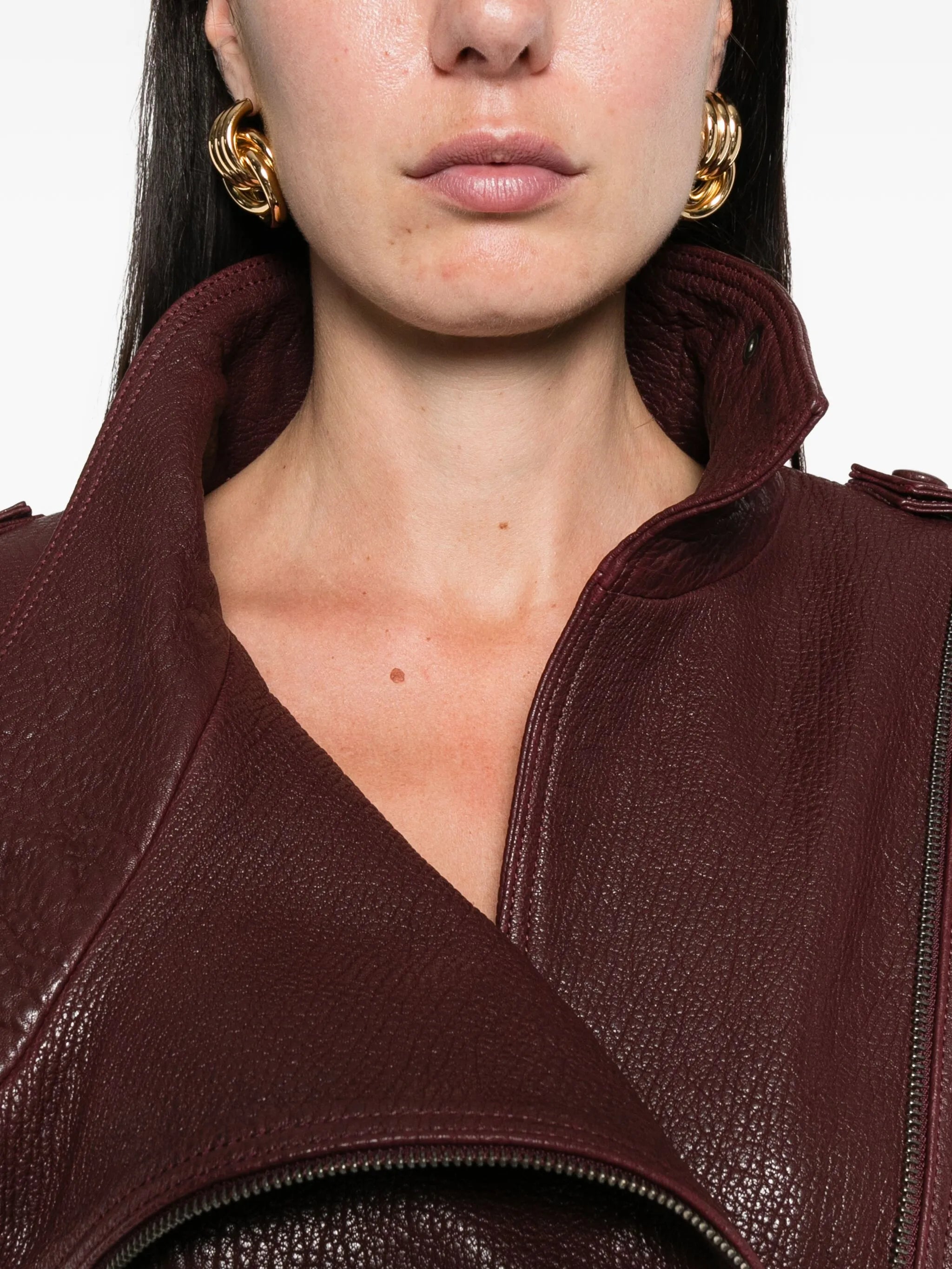 grained leather jacket