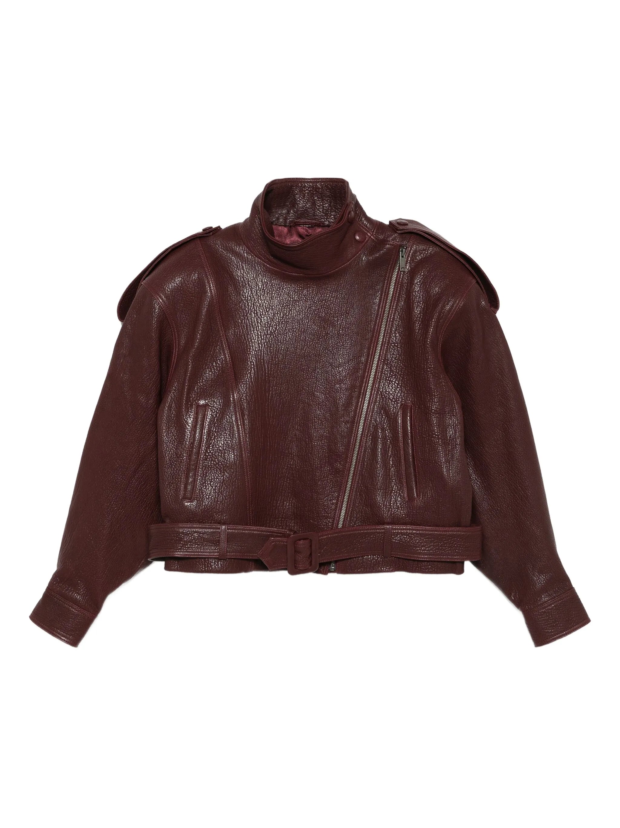 grained leather jacket