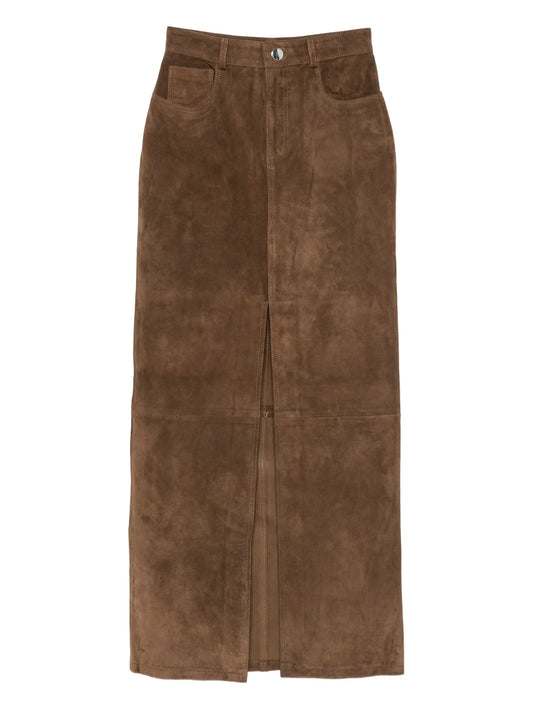 Chicago suede maxi skirt