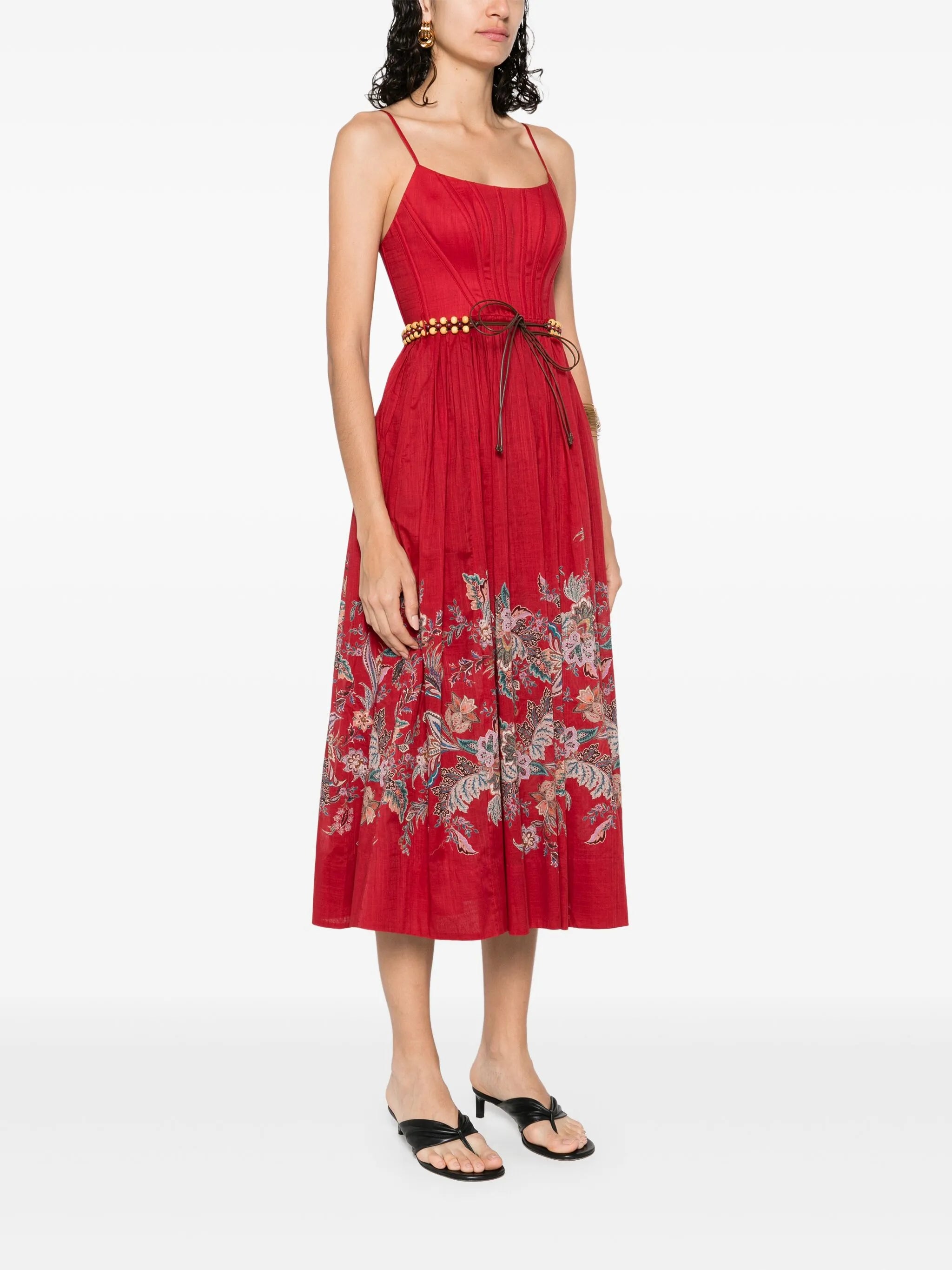 floral-print midi dress