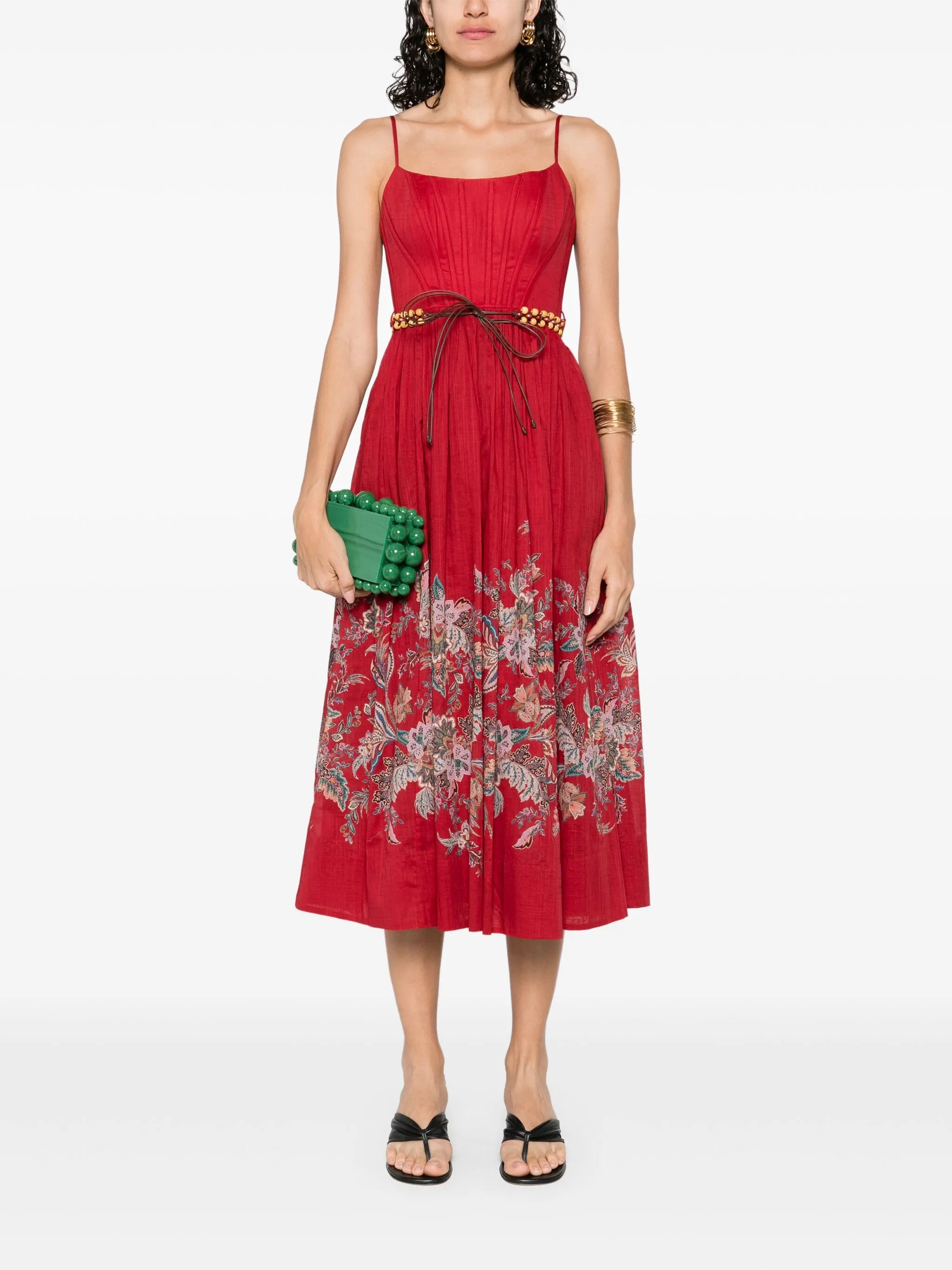 floral-print midi dress