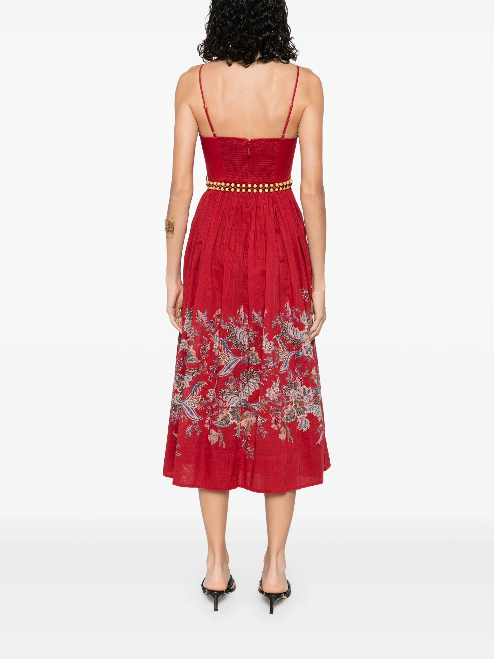 floral-print midi dress