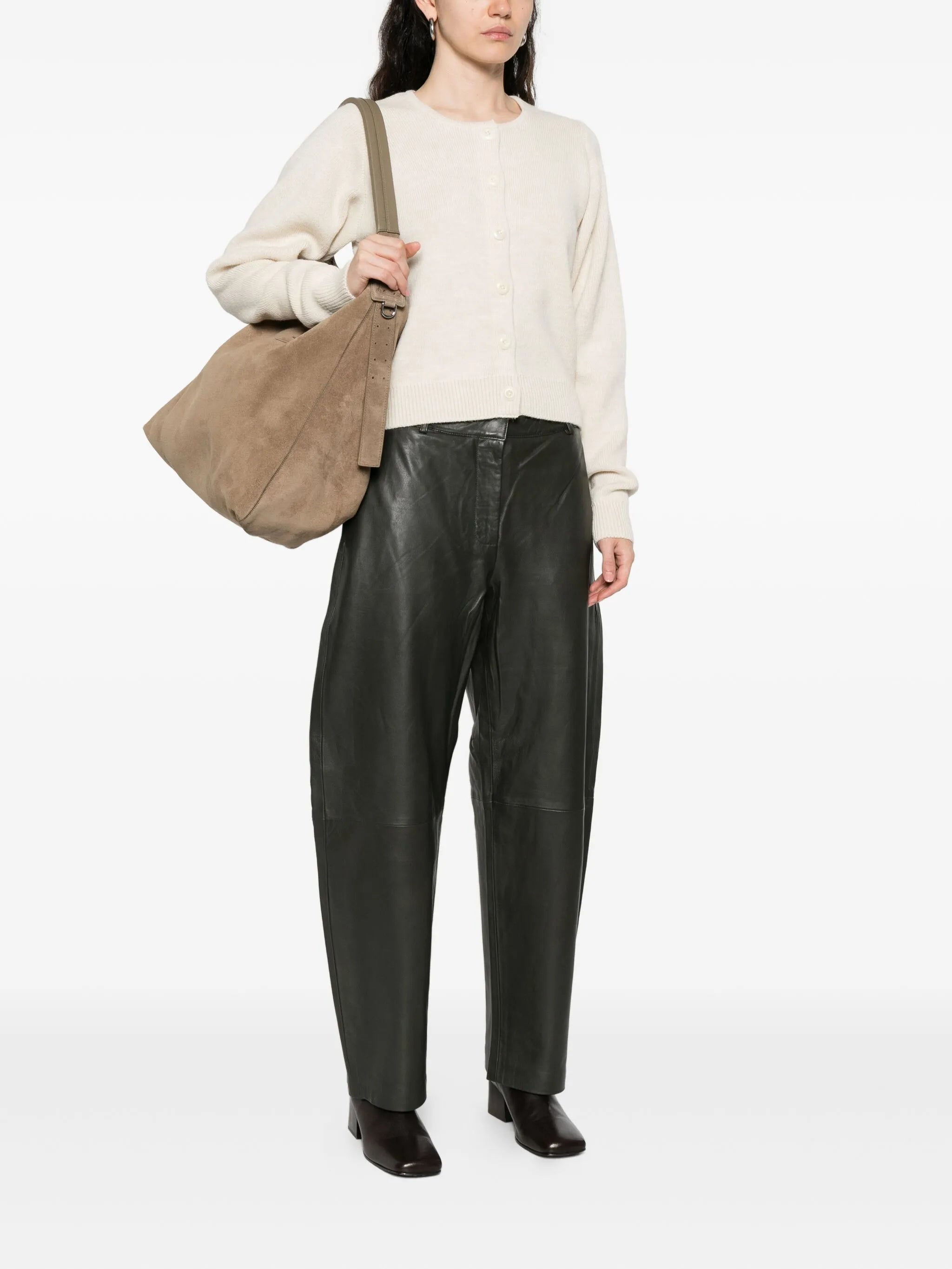 belted suede shoulder bag