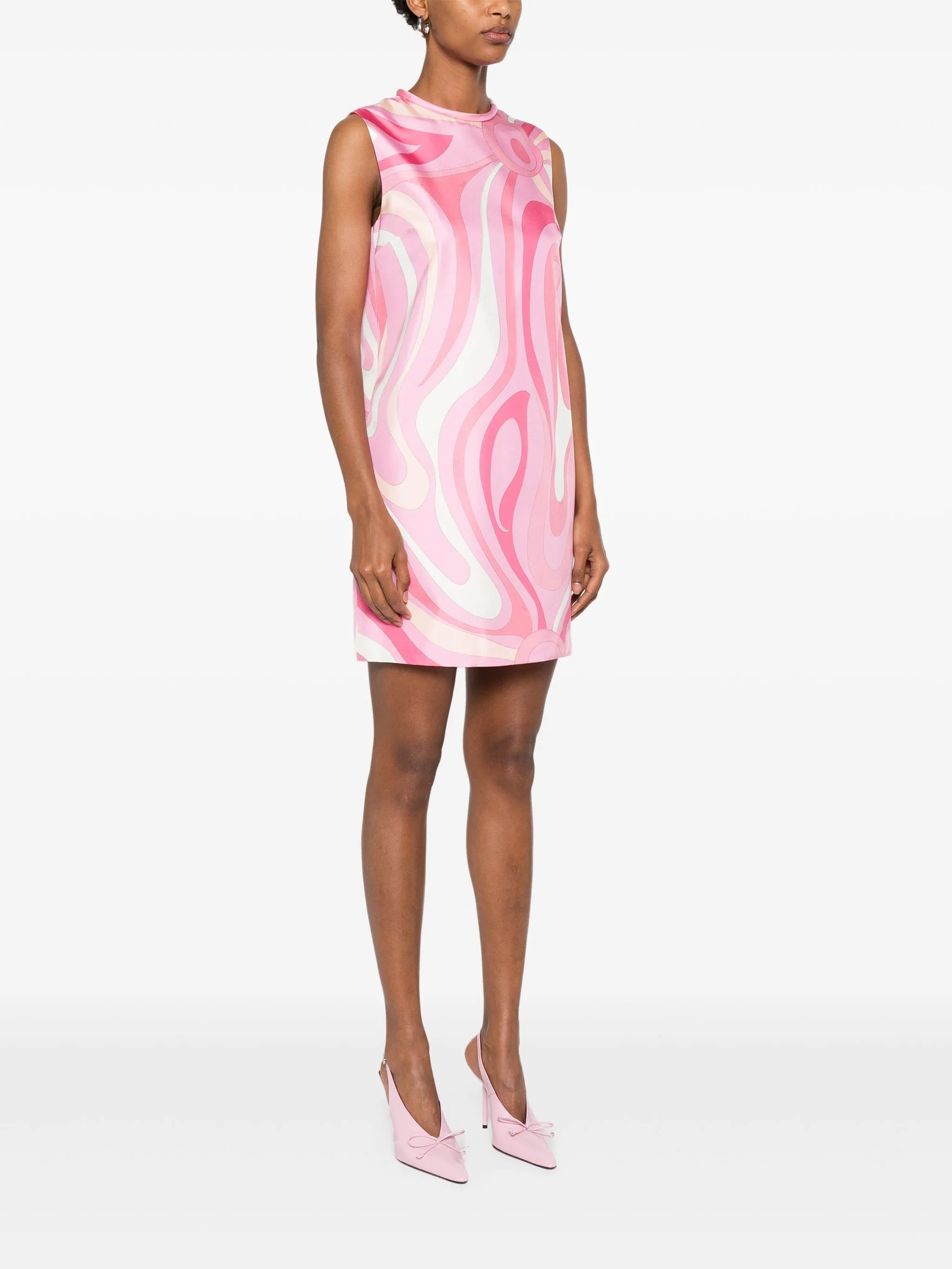 Iride-print mini dress