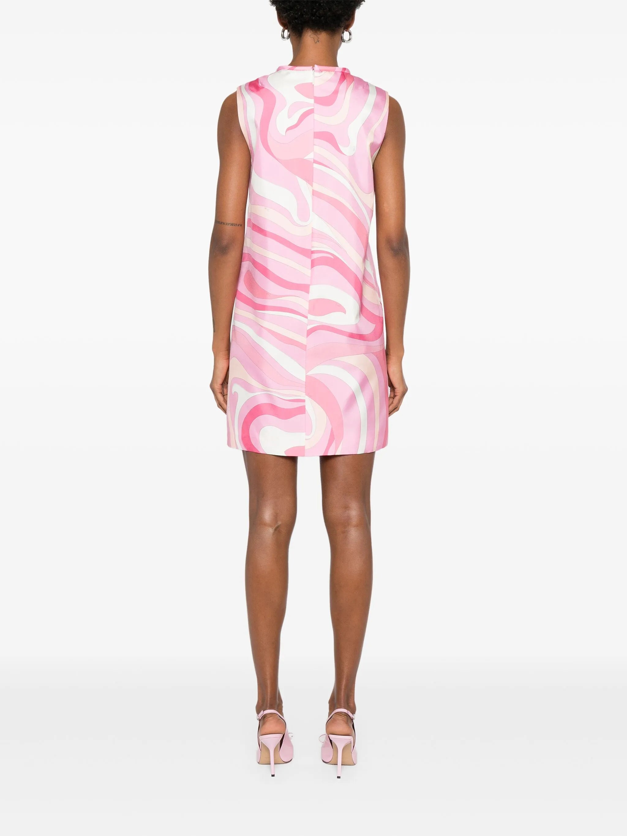 Iride-print mini dress