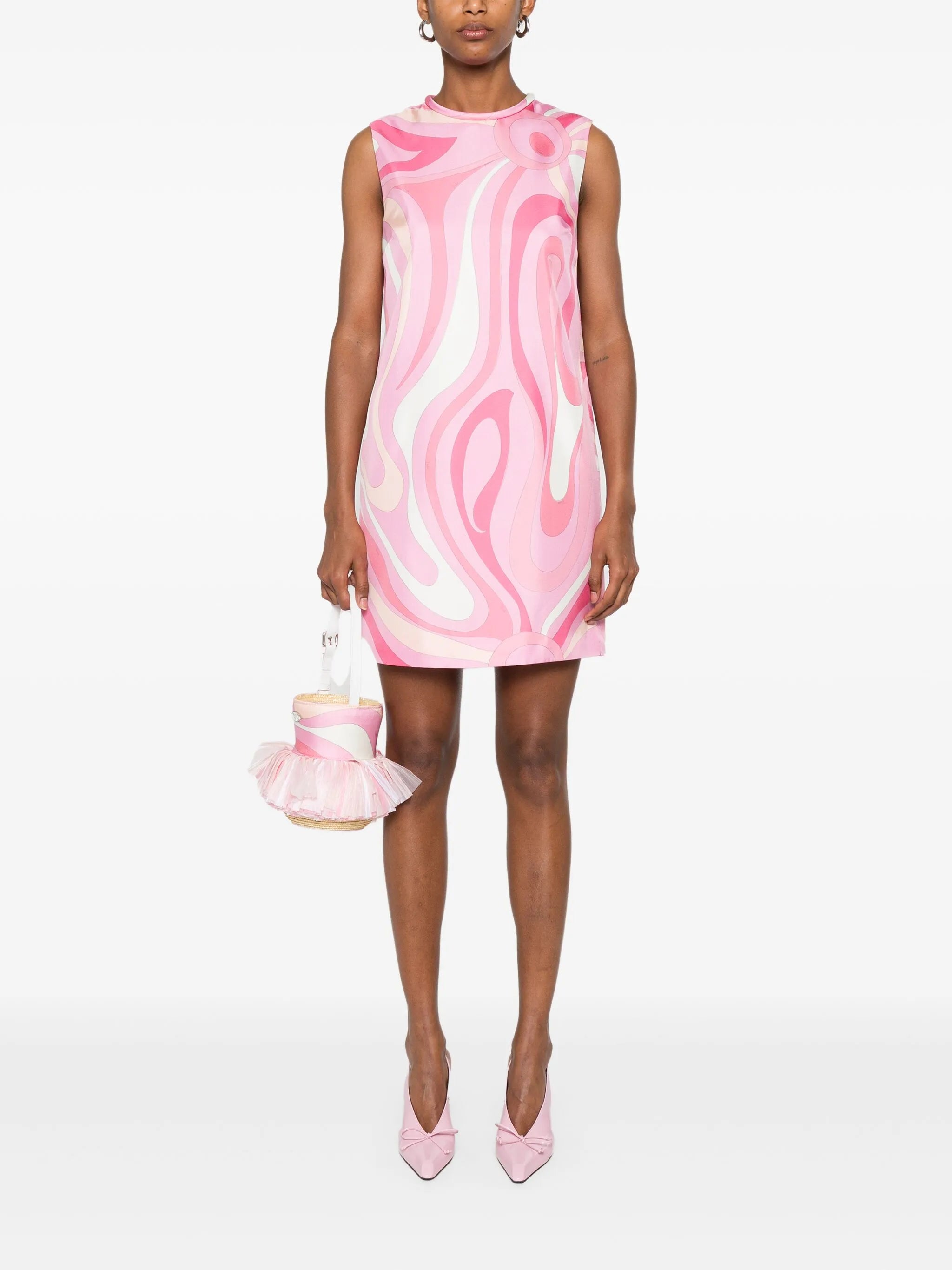 Iride-print mini dress