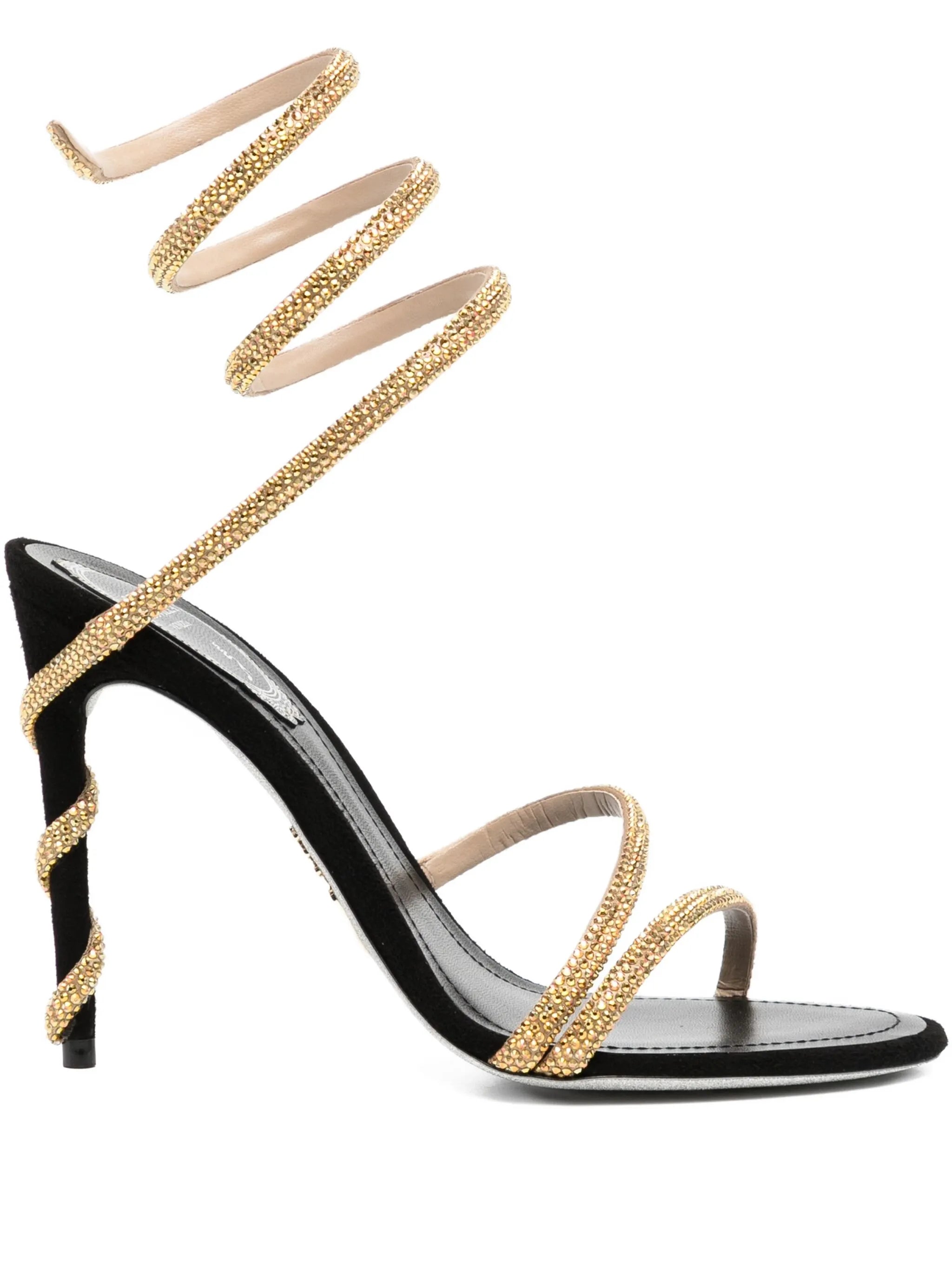 110mm crystal-embellished spiral sandals